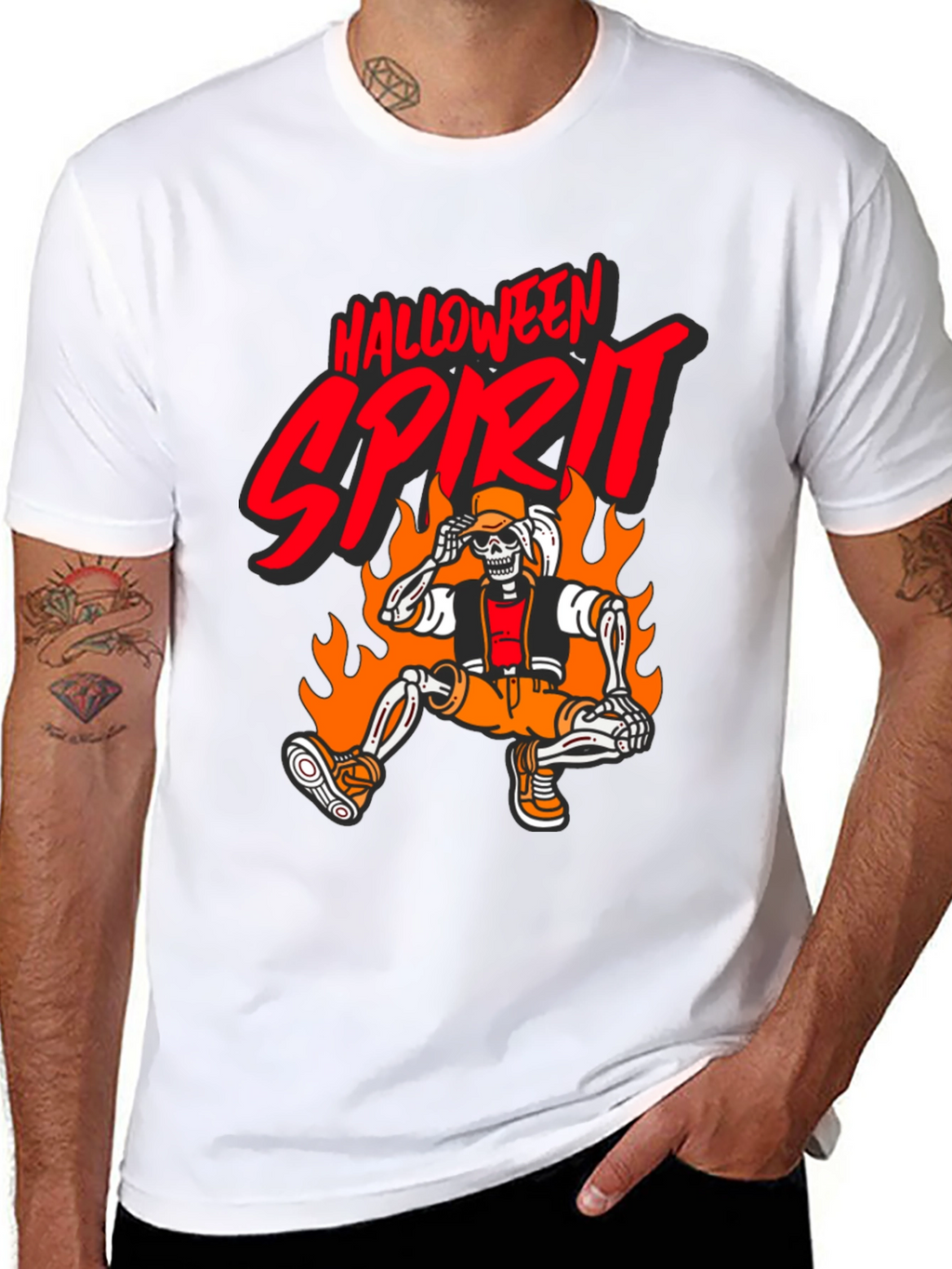 Halloween Spirit Skeleton Graphic Tee