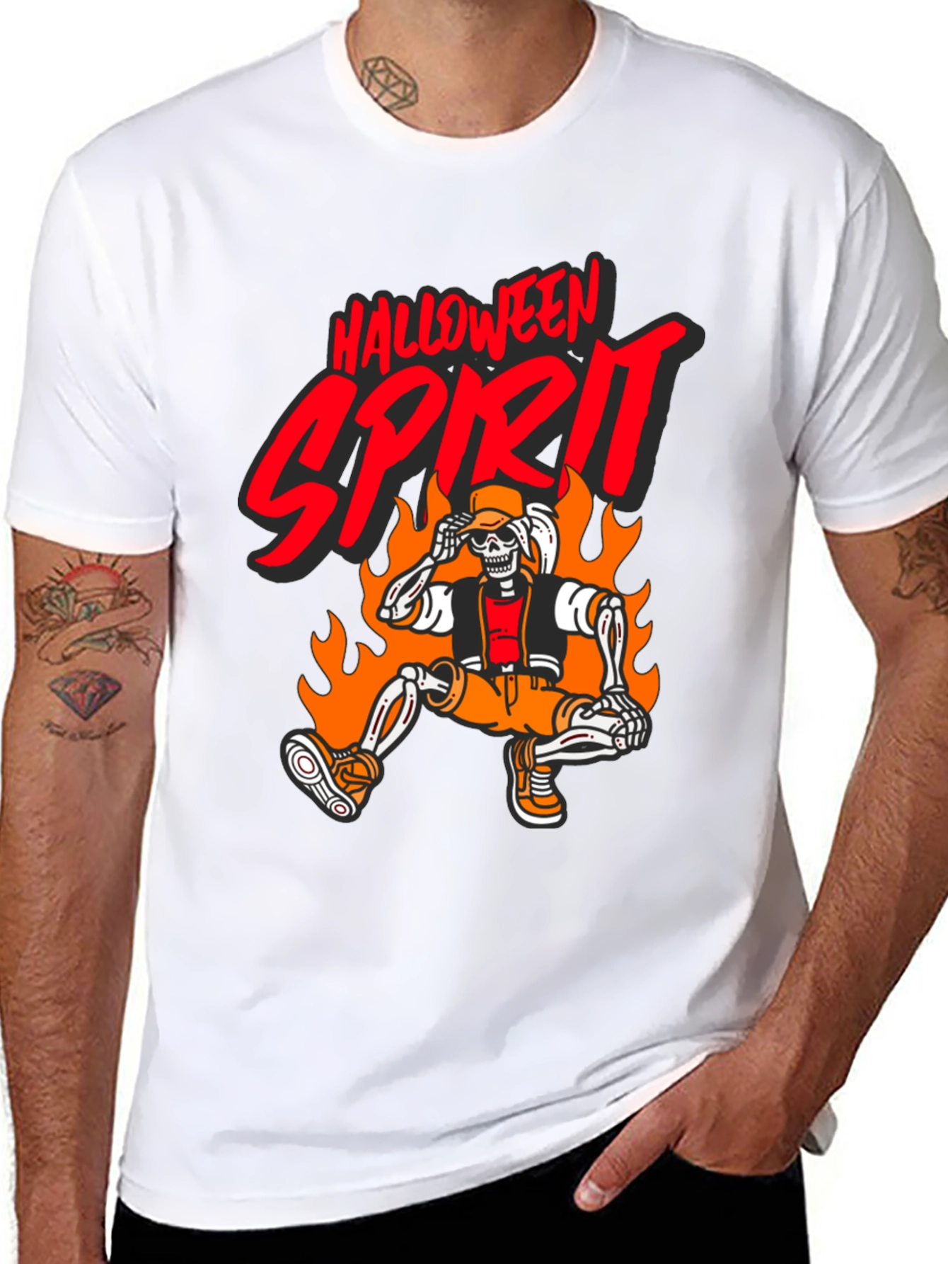 Halloween Spirit Skeleton Graphic Tee