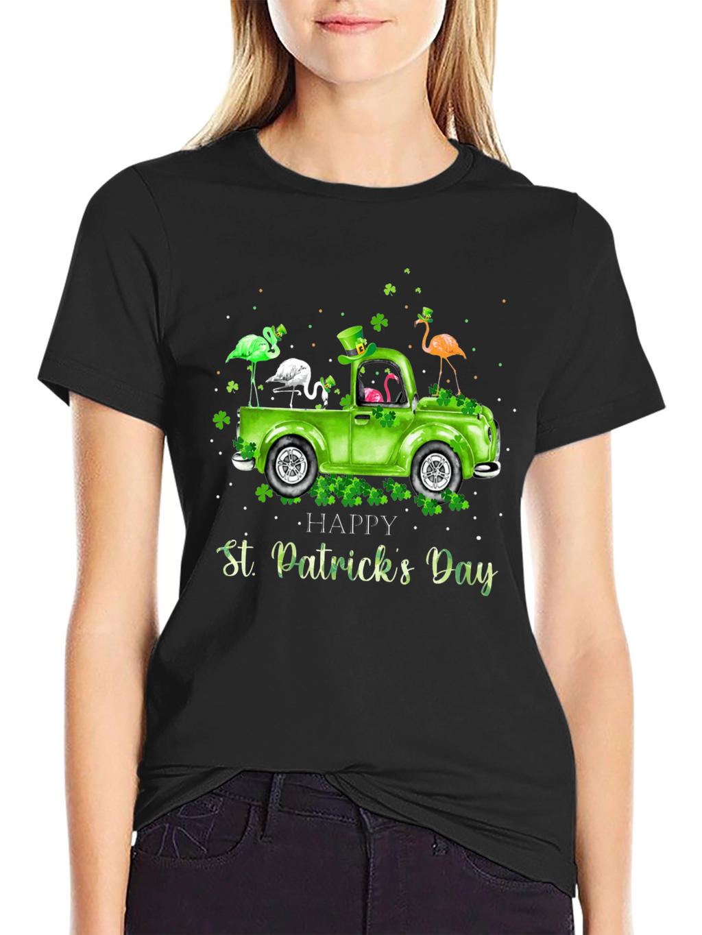 St. Patricks Day Flamingo Truck T-Shirt