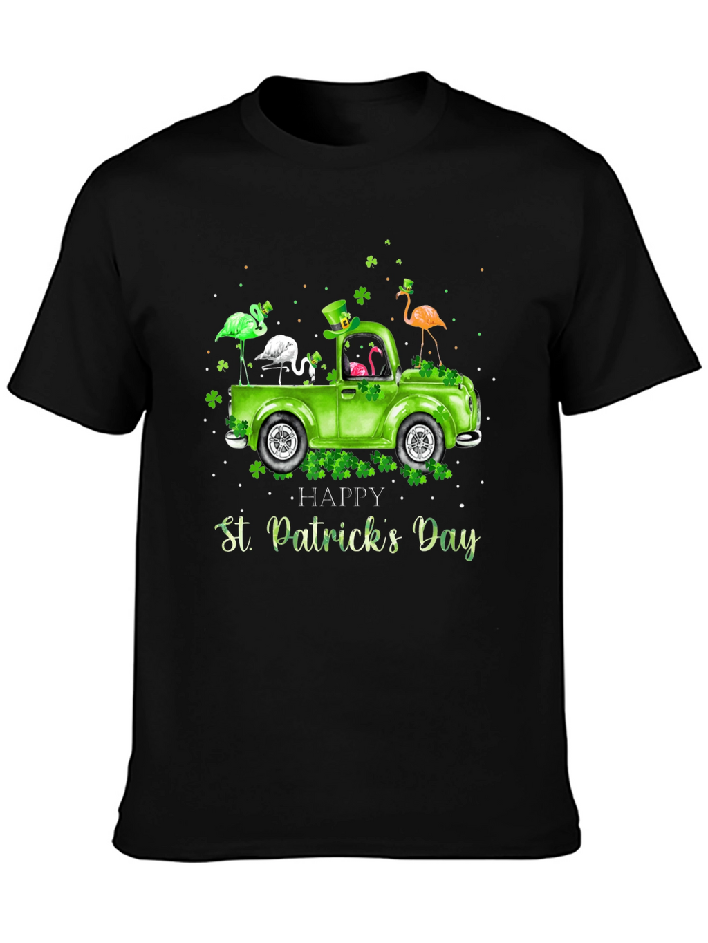 St. Patricks Day Flamingo Truck T-Shirt
