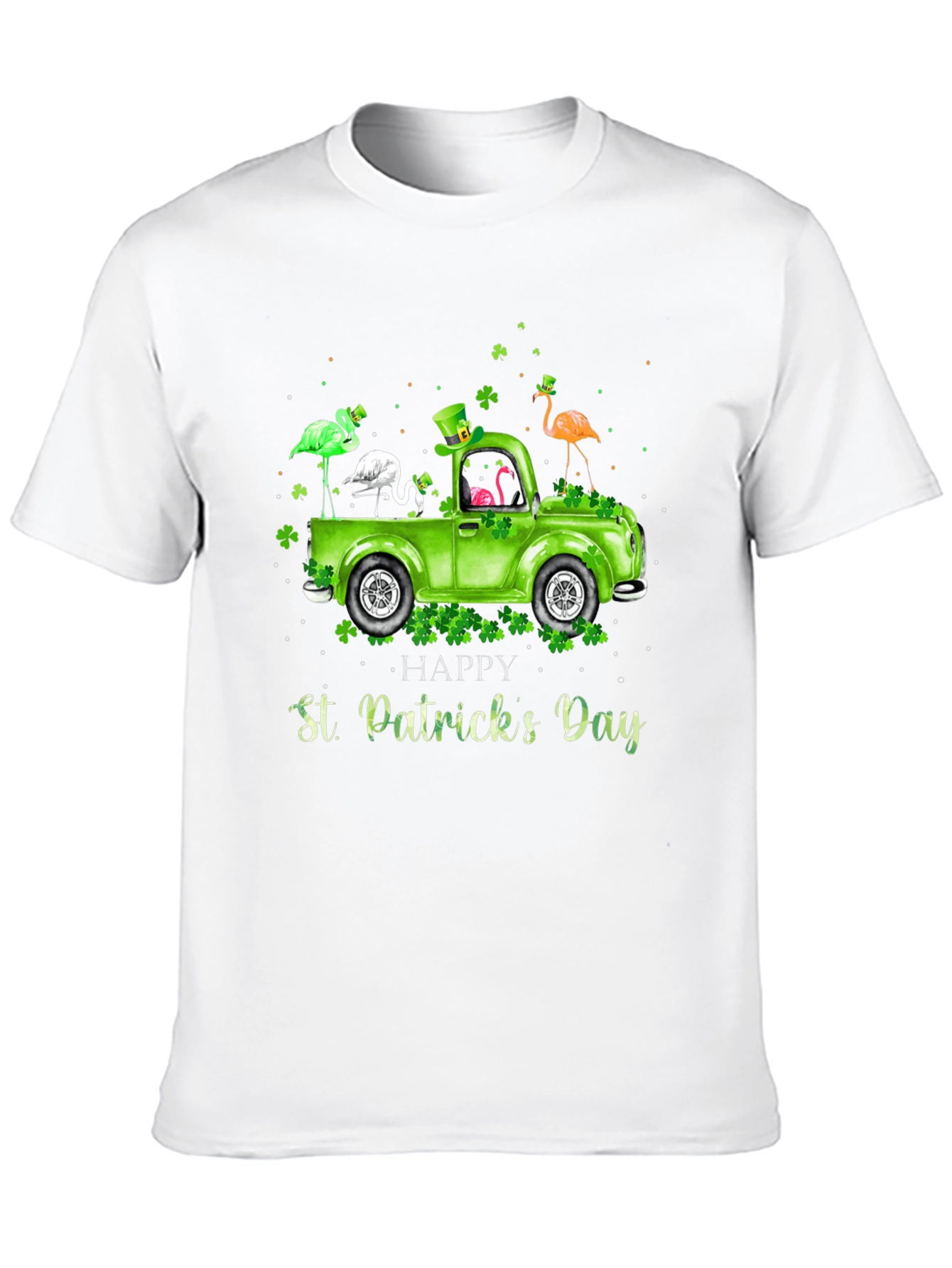 St. Patricks Day Flamingo Truck T-Shirt