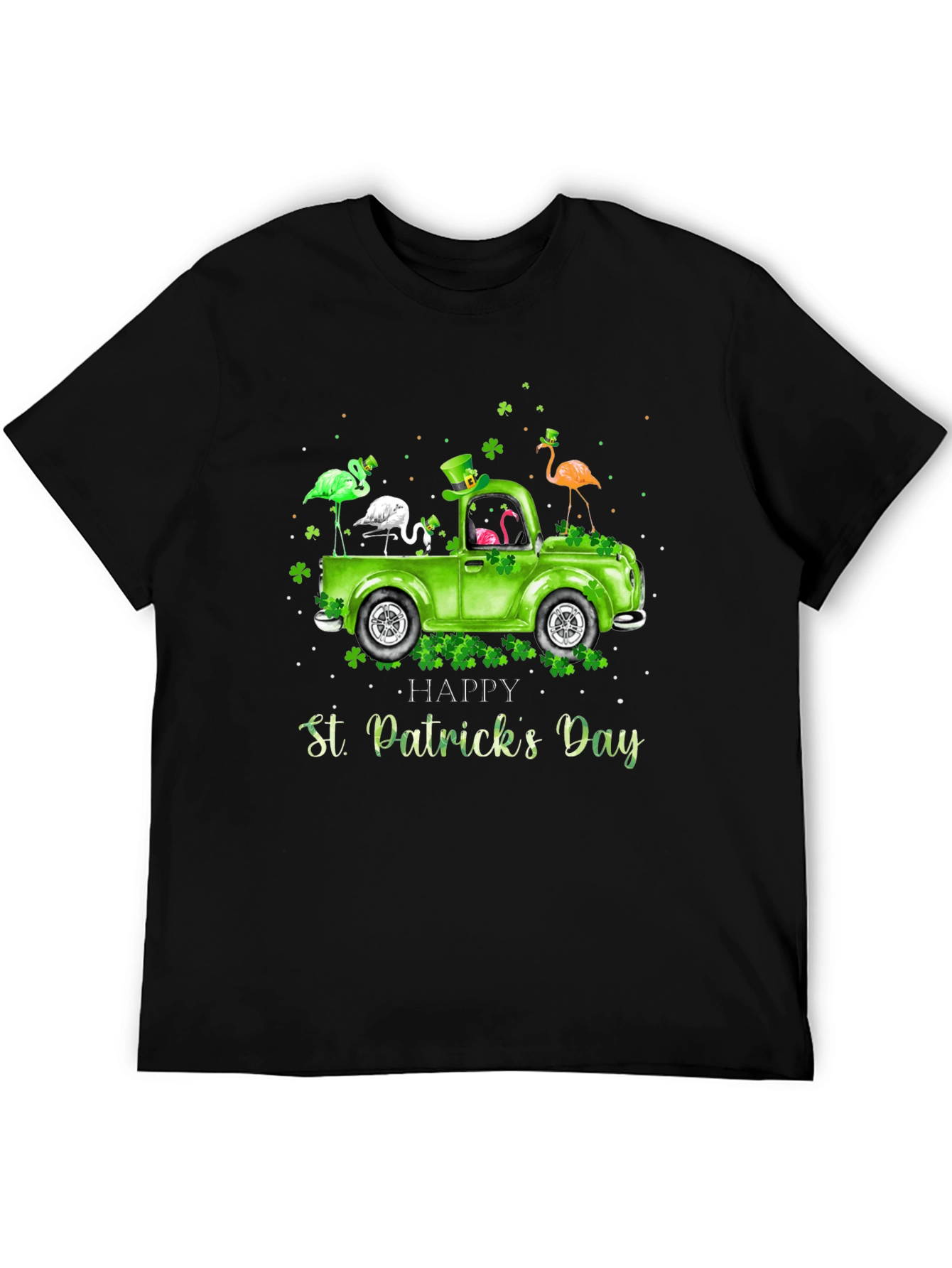 St. Patricks Day Flamingo Truck T-Shirt