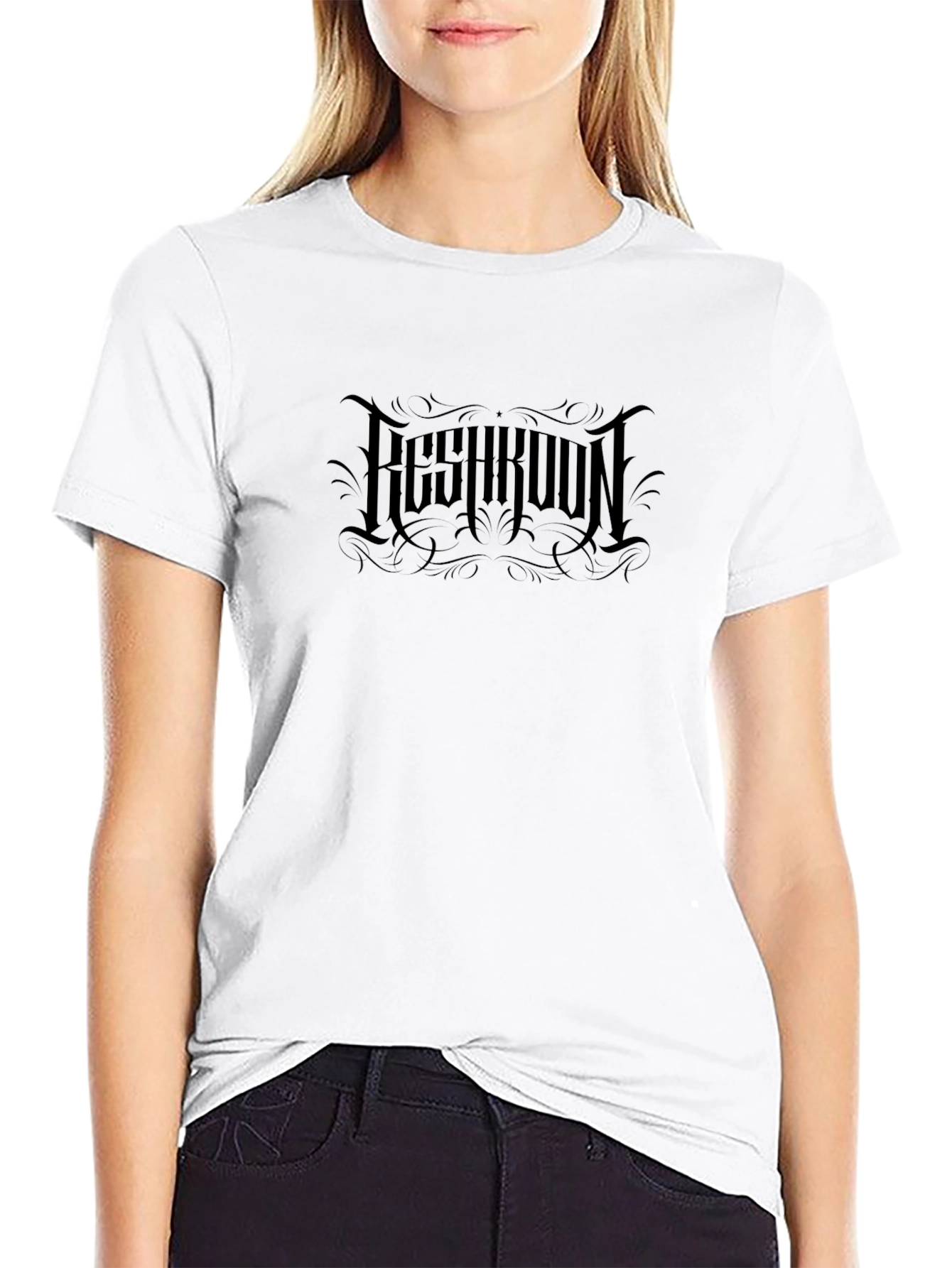 Gothic Logo Black T-Shirt - Modern Casual Wear