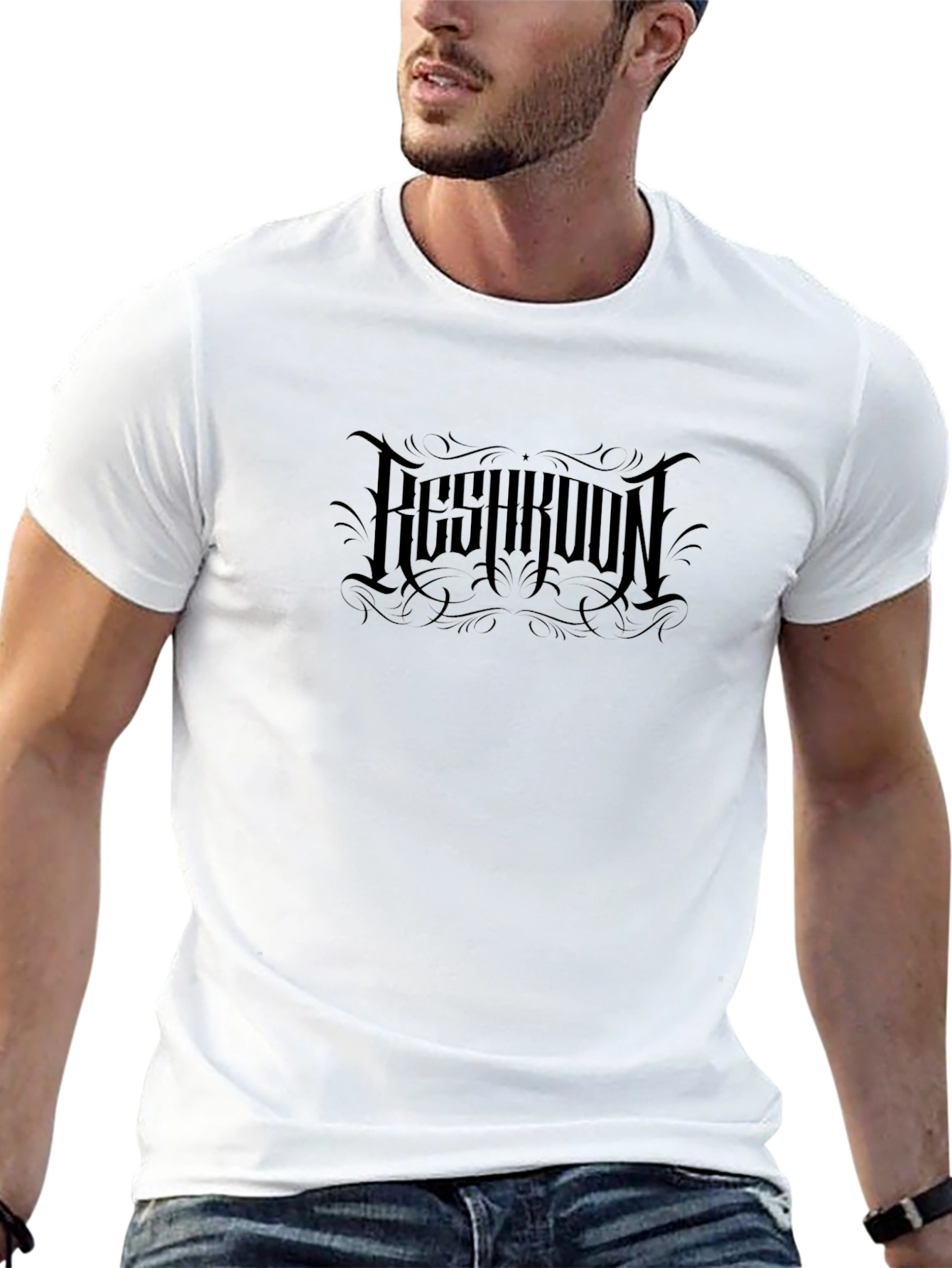 Gothic Logo Black T-Shirt - Modern Casual Wear