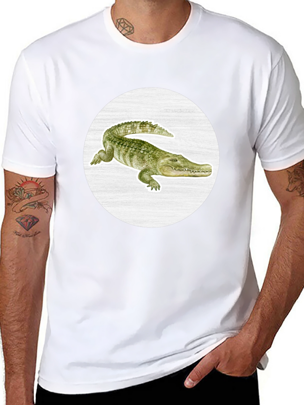 Crocodile Graphic Tee - Unique Animal Print T-Shirt