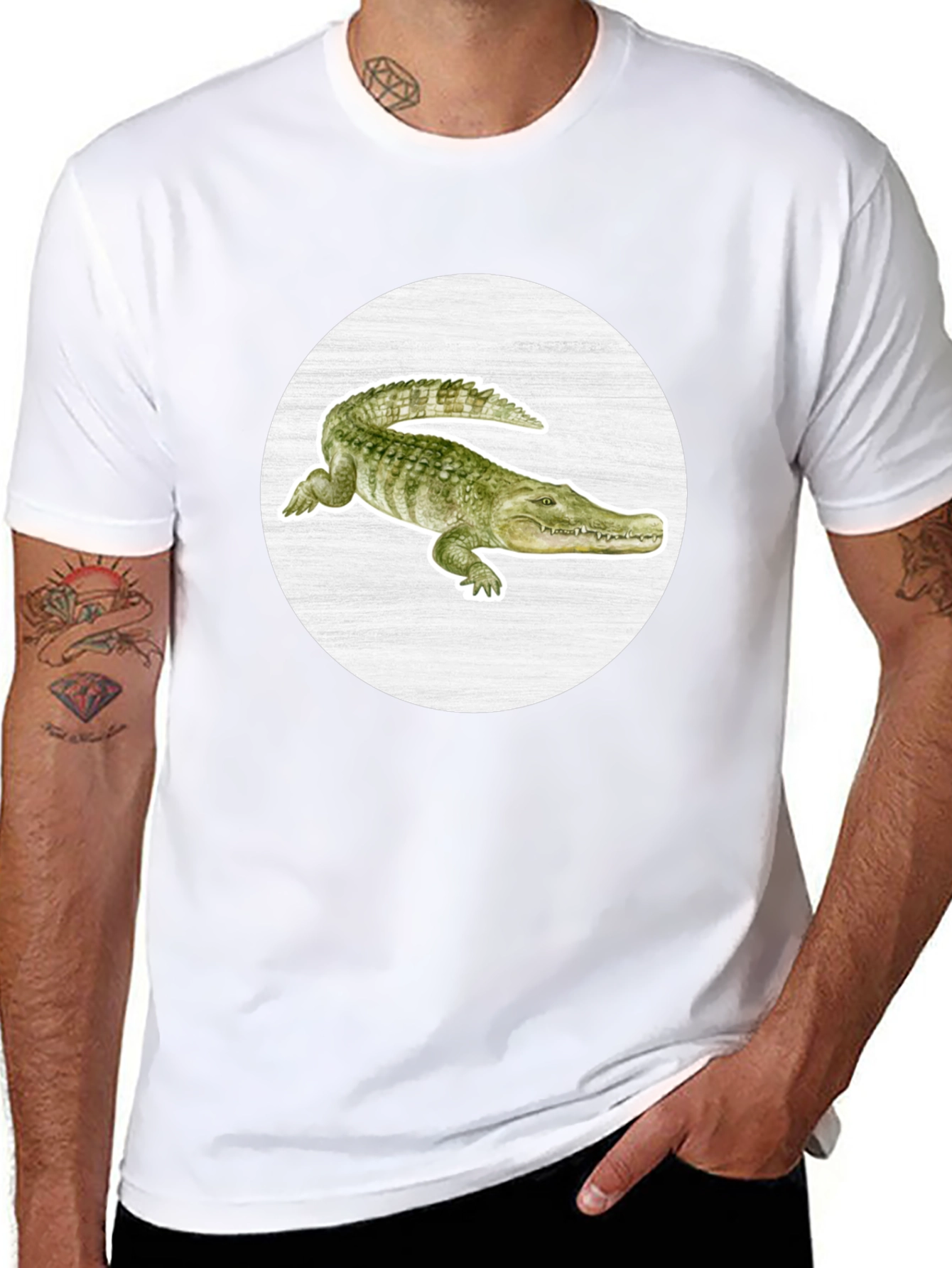 Crocodile Graphic Tee - Unique Animal Print T-Shirt