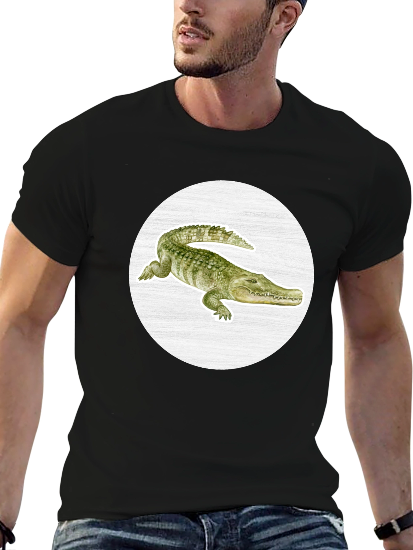 Crocodile Graphic Tee - Unique Animal Print T-Shirt