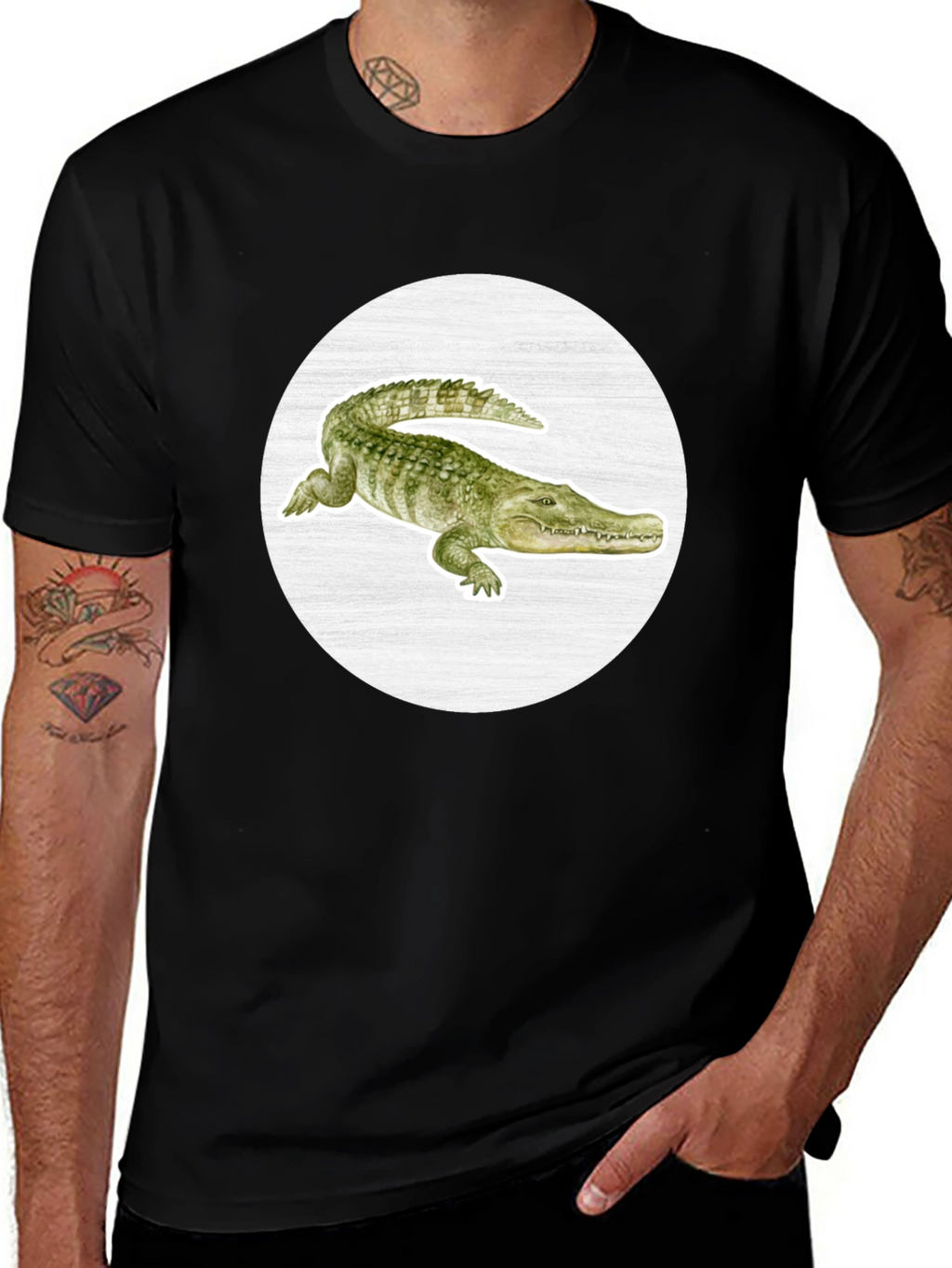 Crocodile Graphic Tee - Unique Animal Print T-Shirt