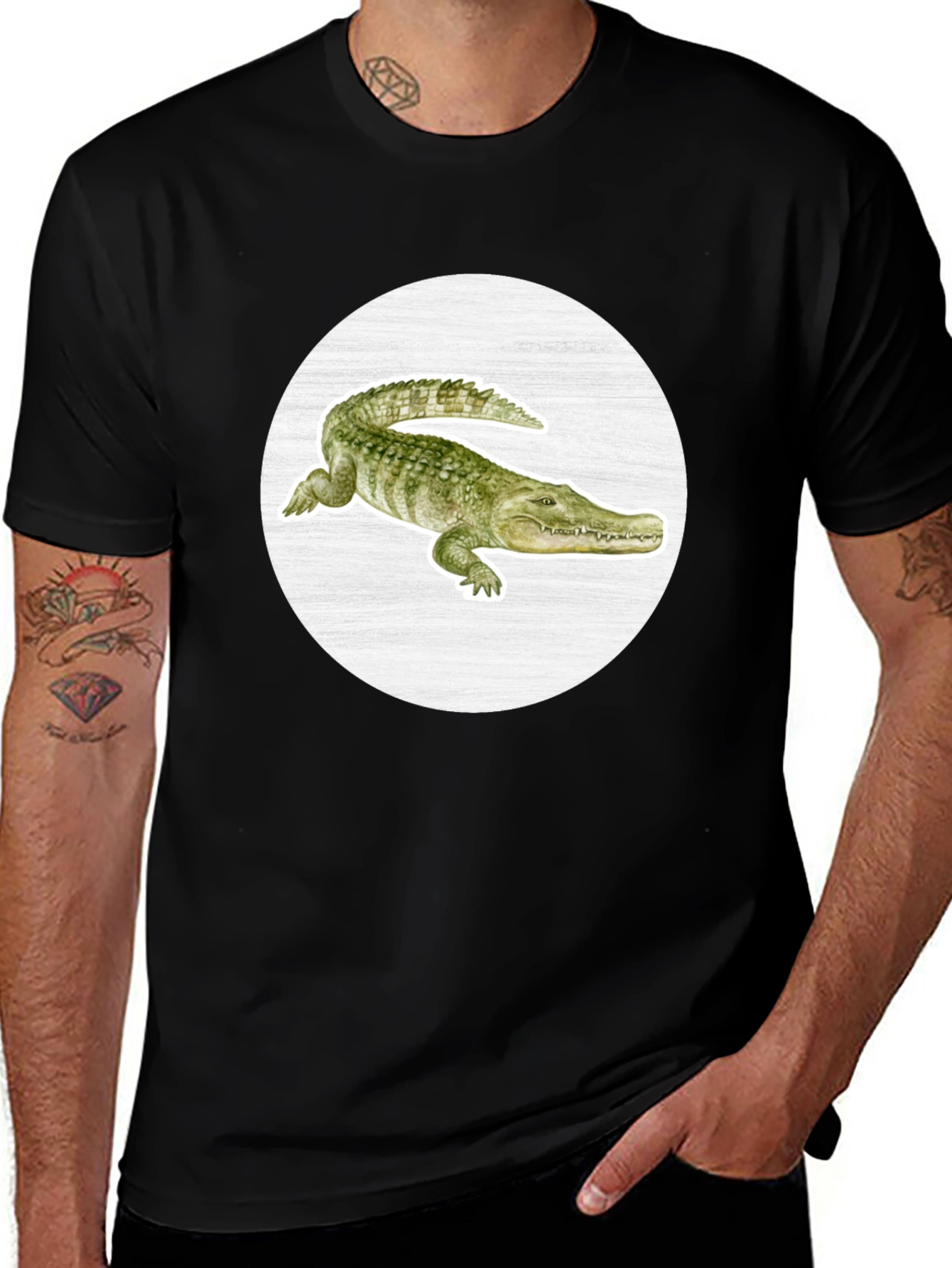 Crocodile Graphic Tee - Unique Animal Print T-Shirt
