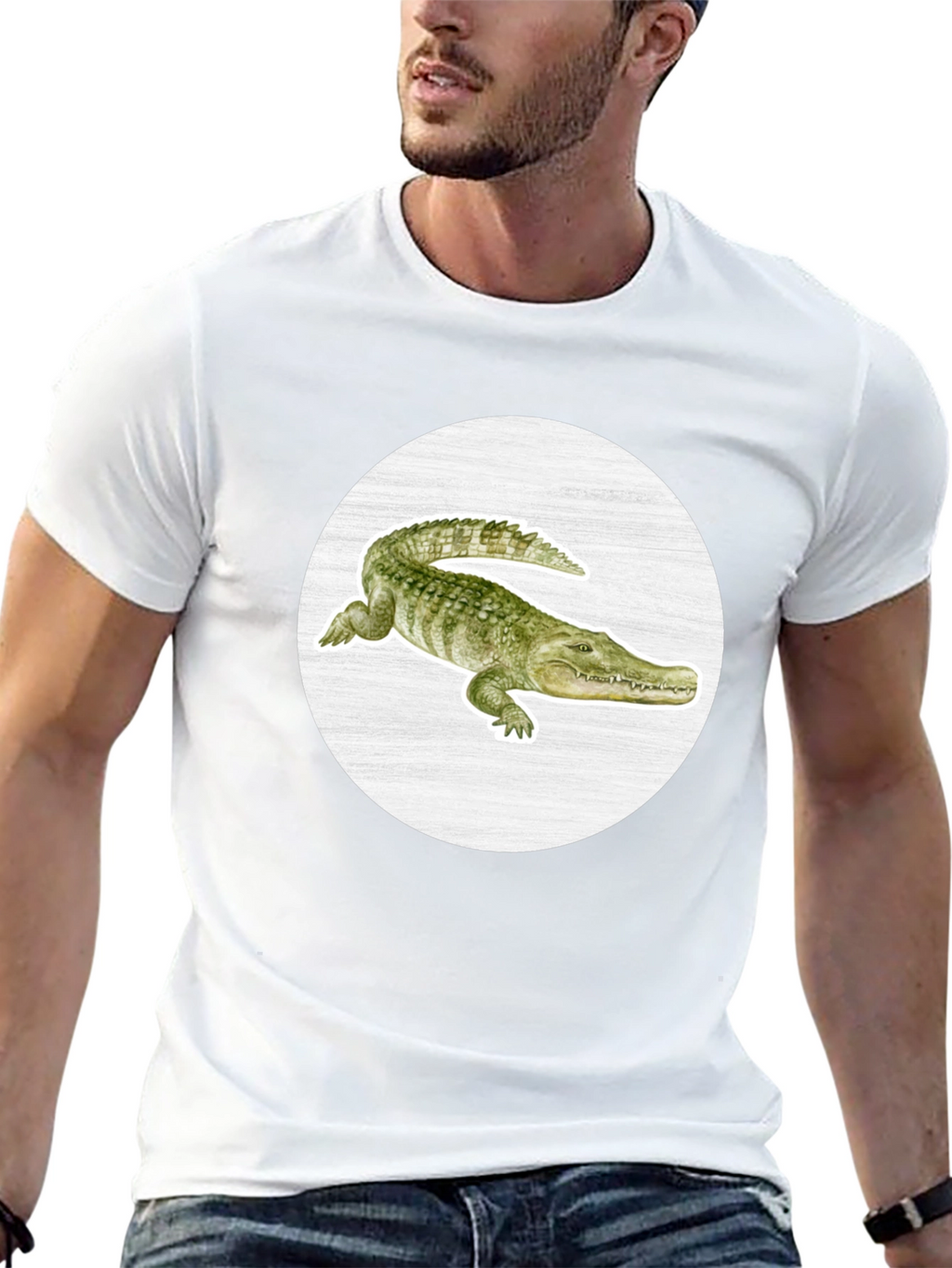 Crocodile Graphic Tee - Unique Animal Print T-Shirt