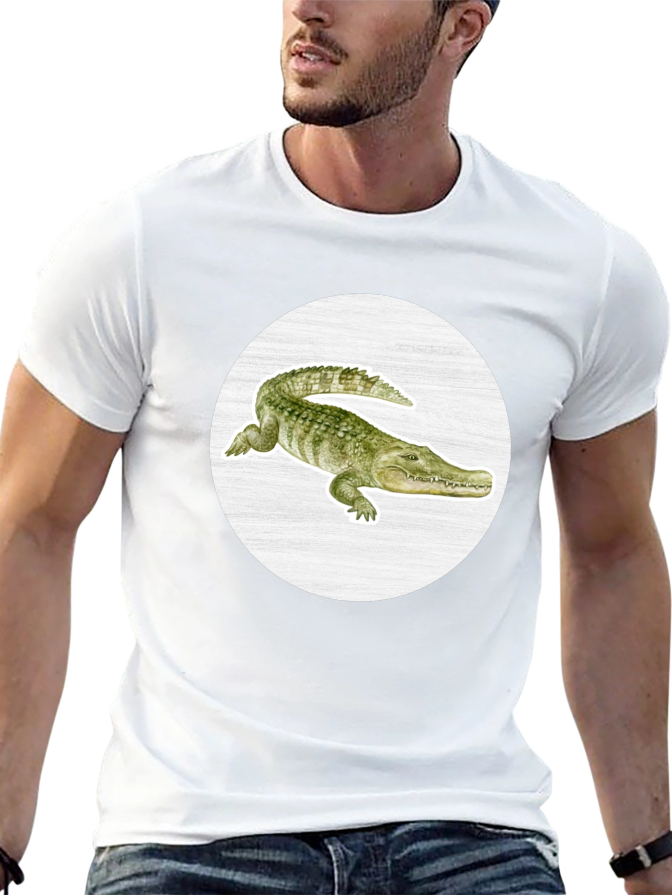 Crocodile Graphic Tee - Unique Animal Print T-Shirt