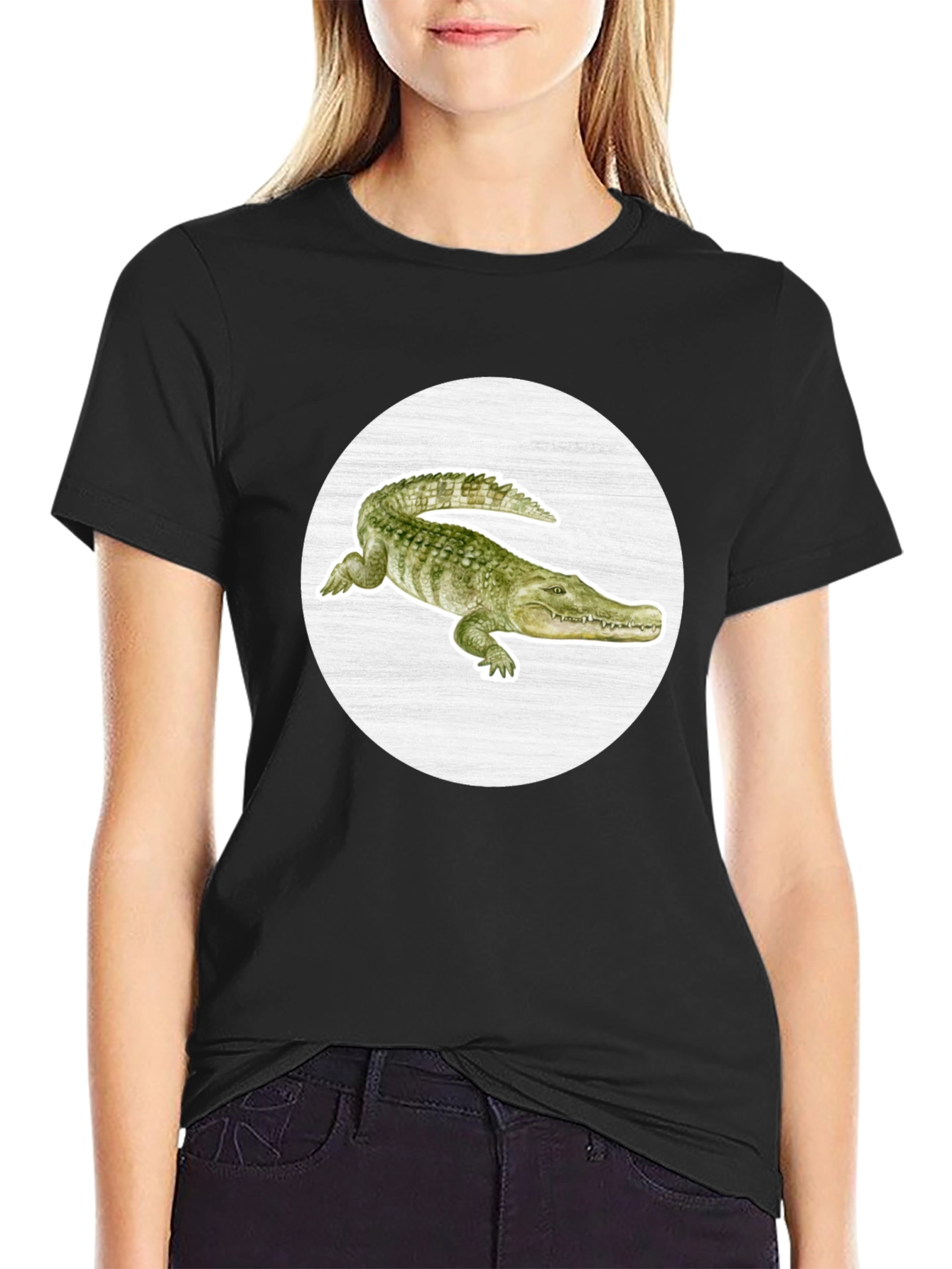 Crocodile Graphic Tee - Unique Animal Print T-Shirt