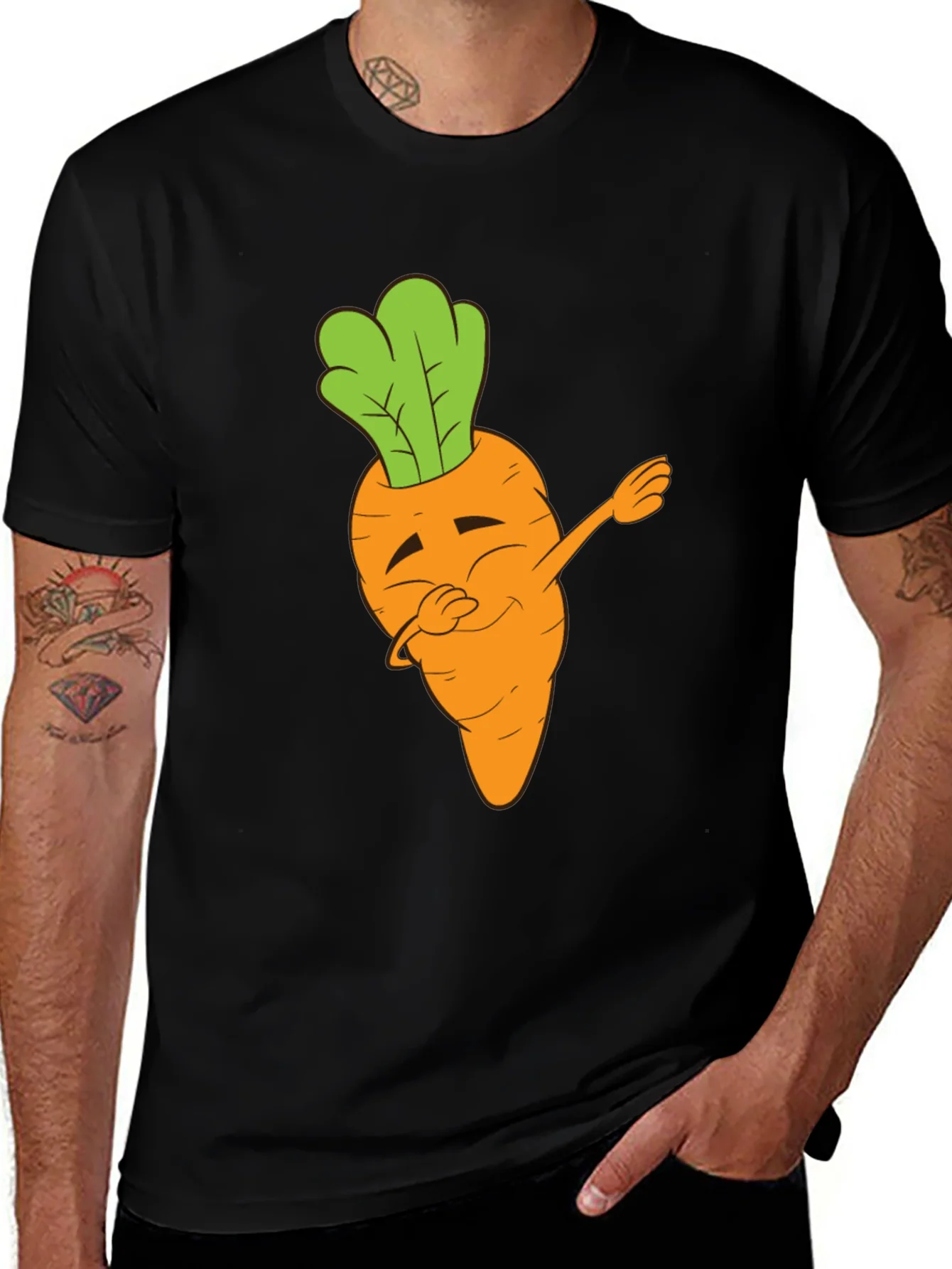 Dabbing Carrot Black T-Shirt
