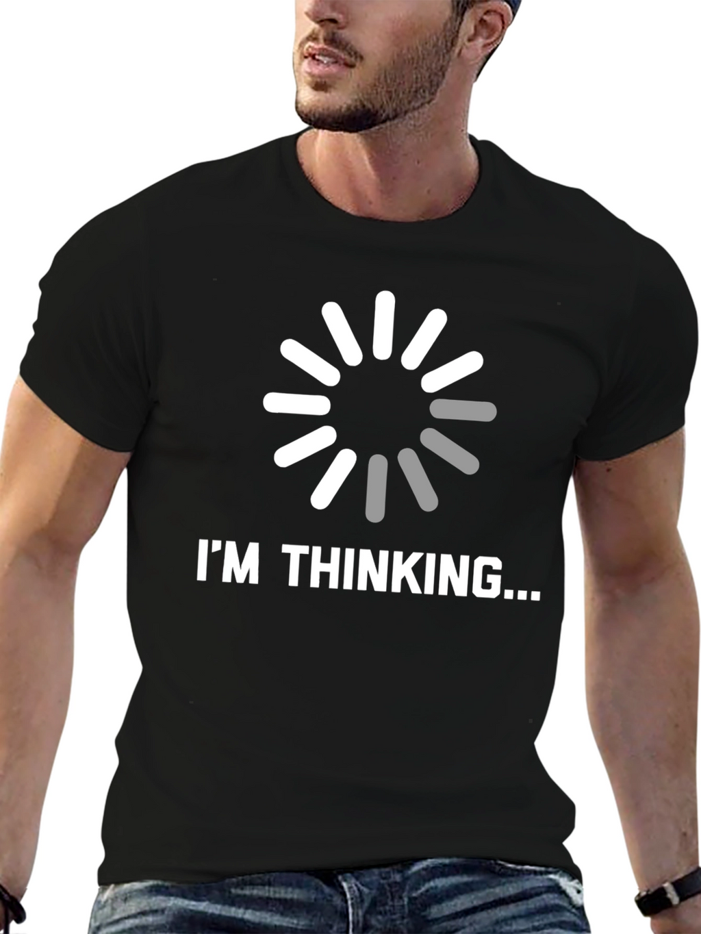 Im Thinking... Funny Graphic Mens Black T-Shirt