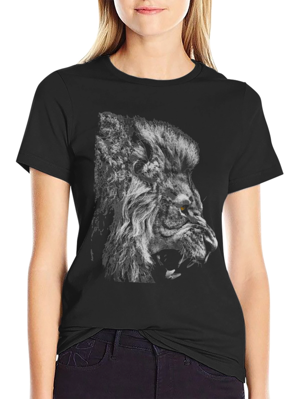 Lion Graphic Black T-Shirt