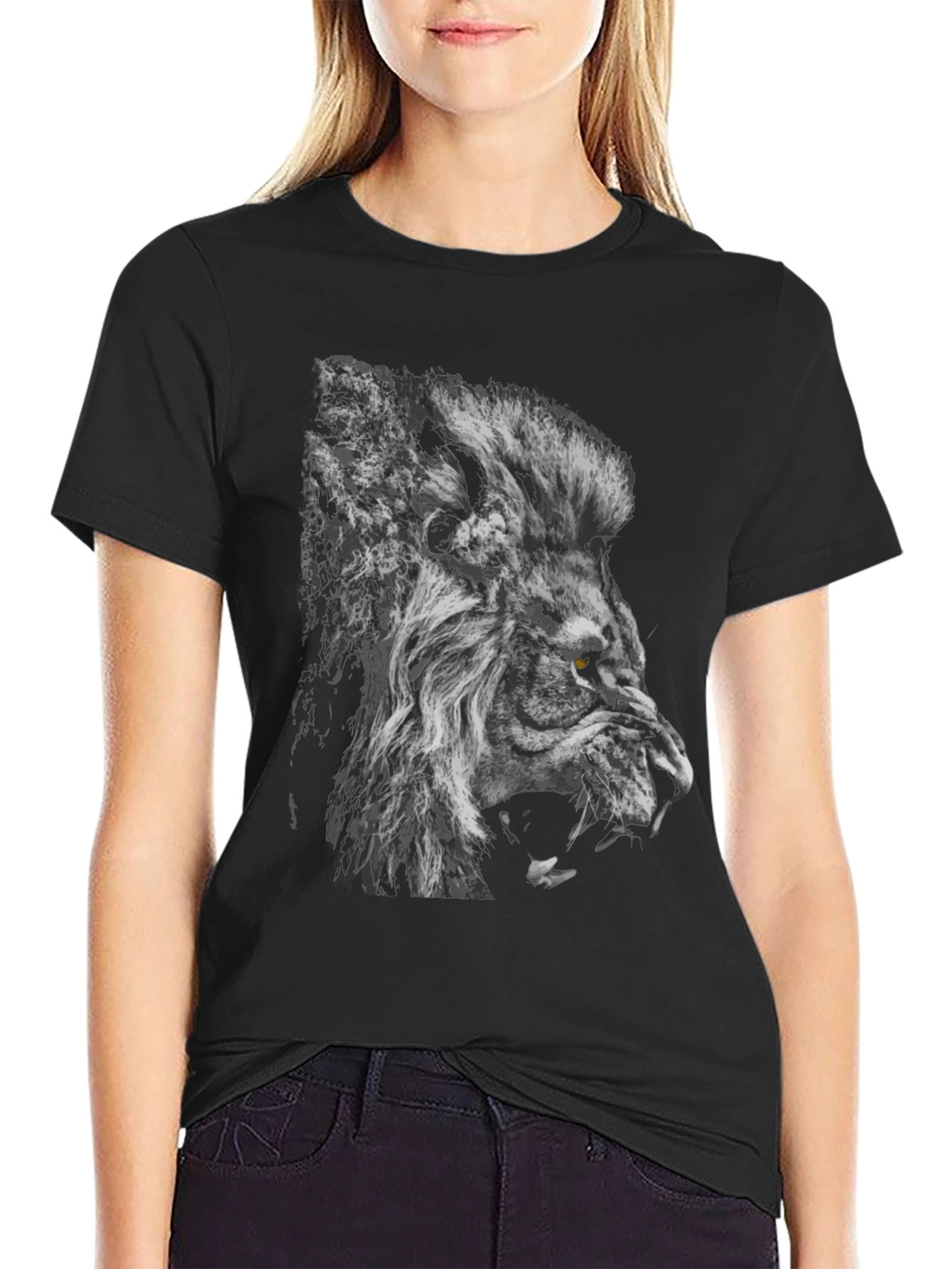 Lion Graphic Black T-Shirt