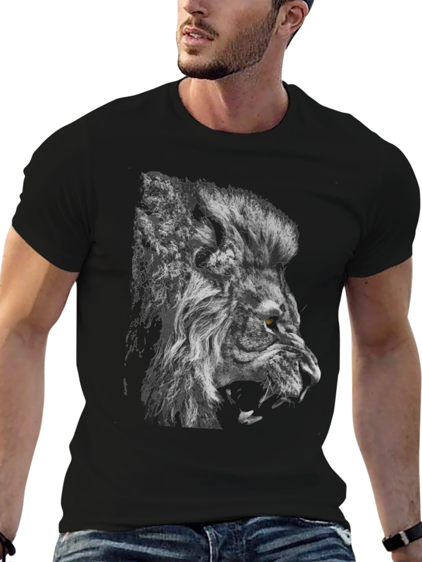 Lion Graphic Black T-Shirt
