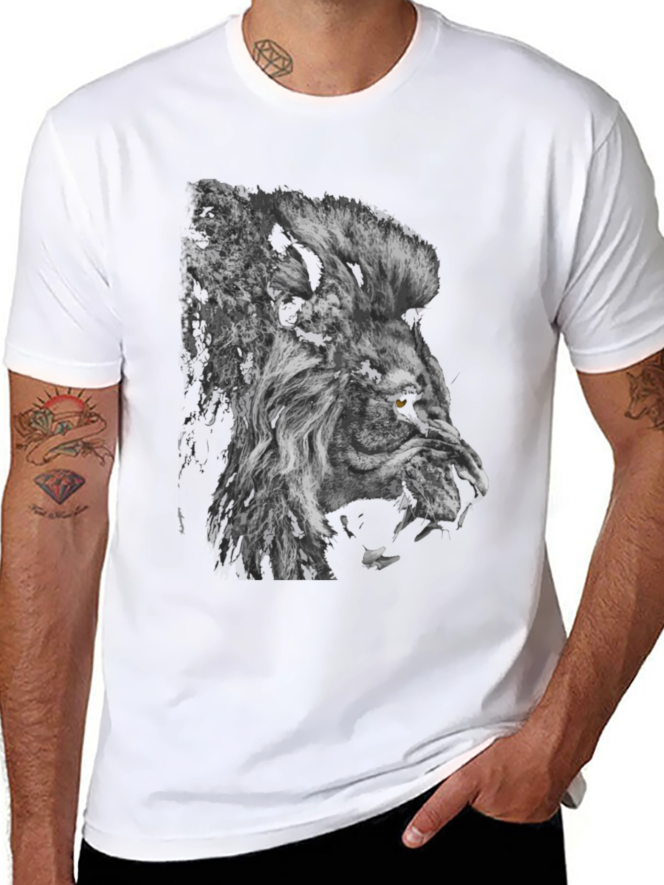 Lion Graphic Black T-Shirt