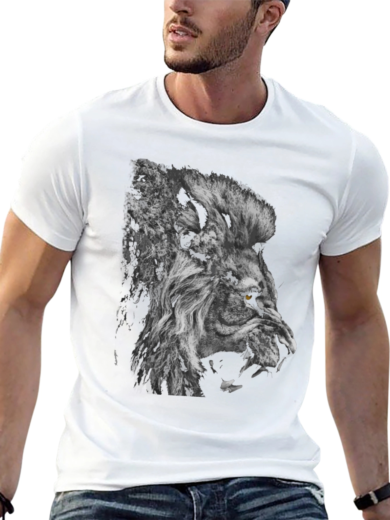 Lion Graphic Black T-Shirt