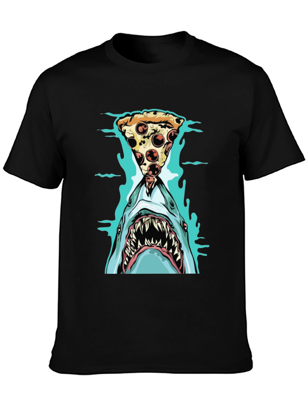 Shark Pizza T-Shirt - Funny Graphic Tee
