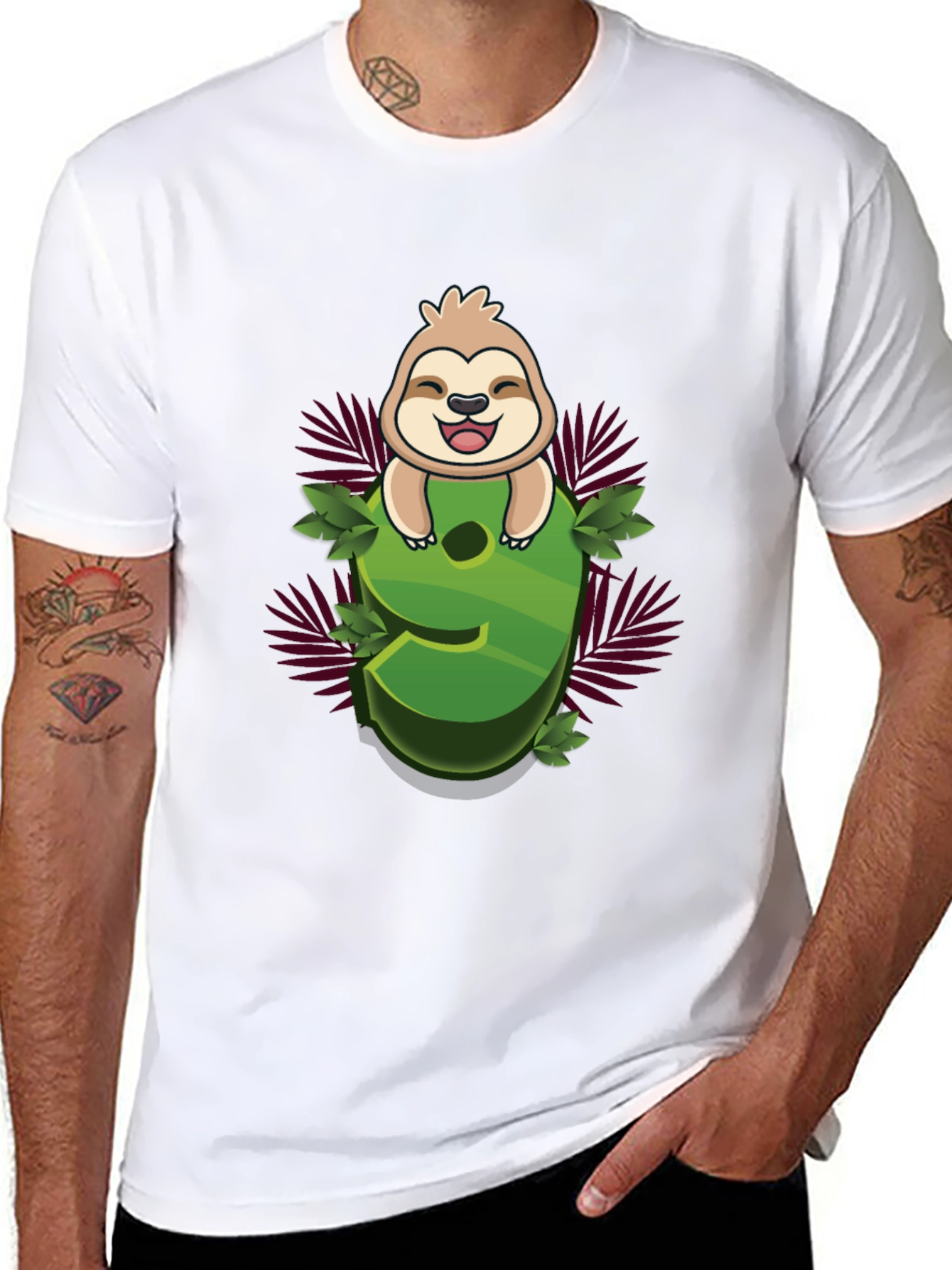 Sloth Number 9 Graphic Tee - Kids Birthday Shirt