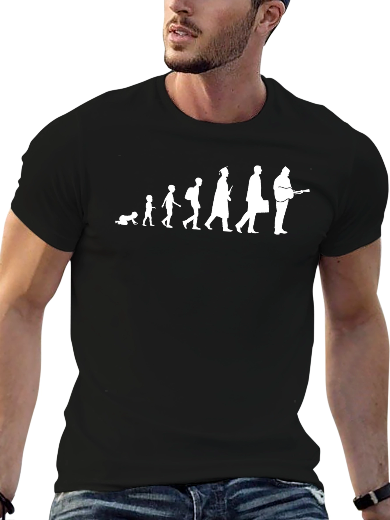 Evolution of Man Guitar T-Shirt