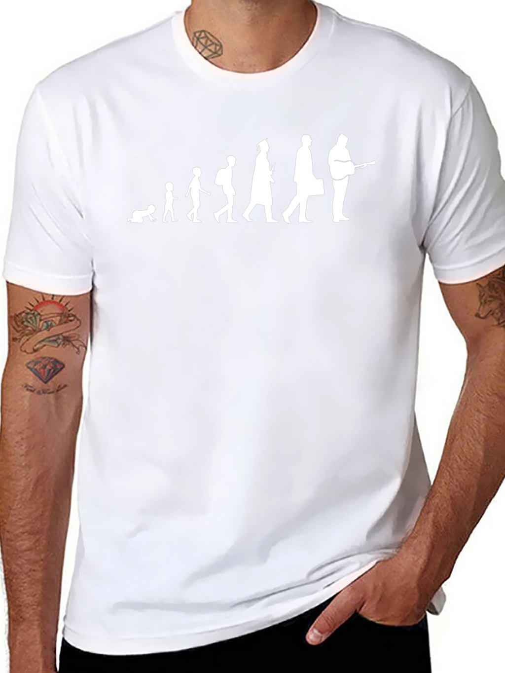 Evolution of Man Guitar T-Shirt