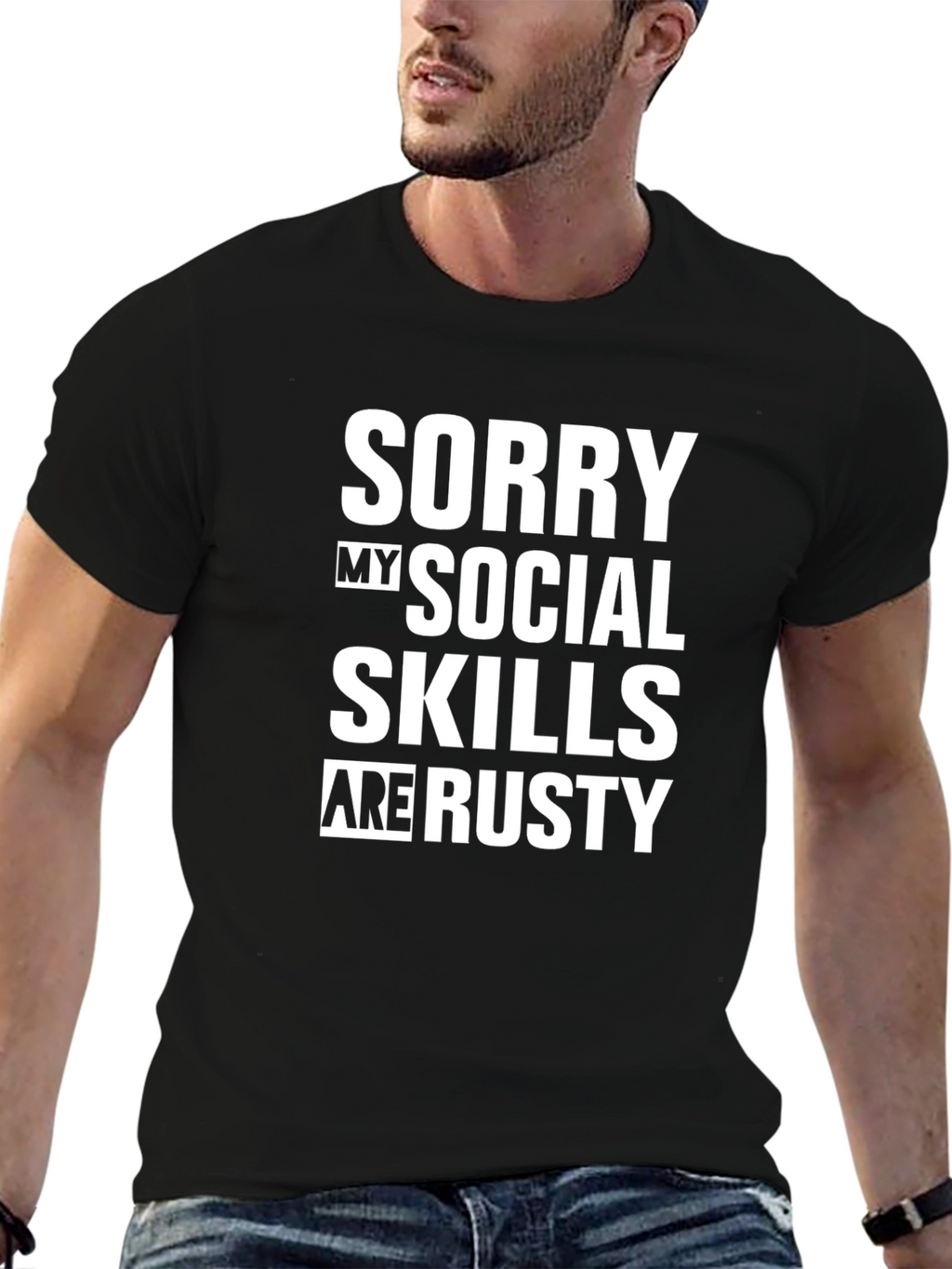 Funny Social Skills Mens Graphic T-Shirt