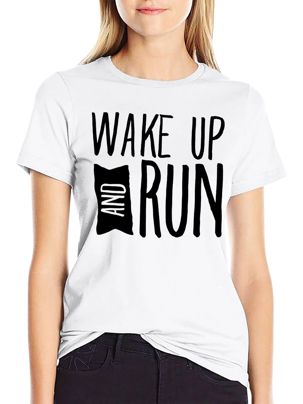Wake Up and Run Black T-Shirt