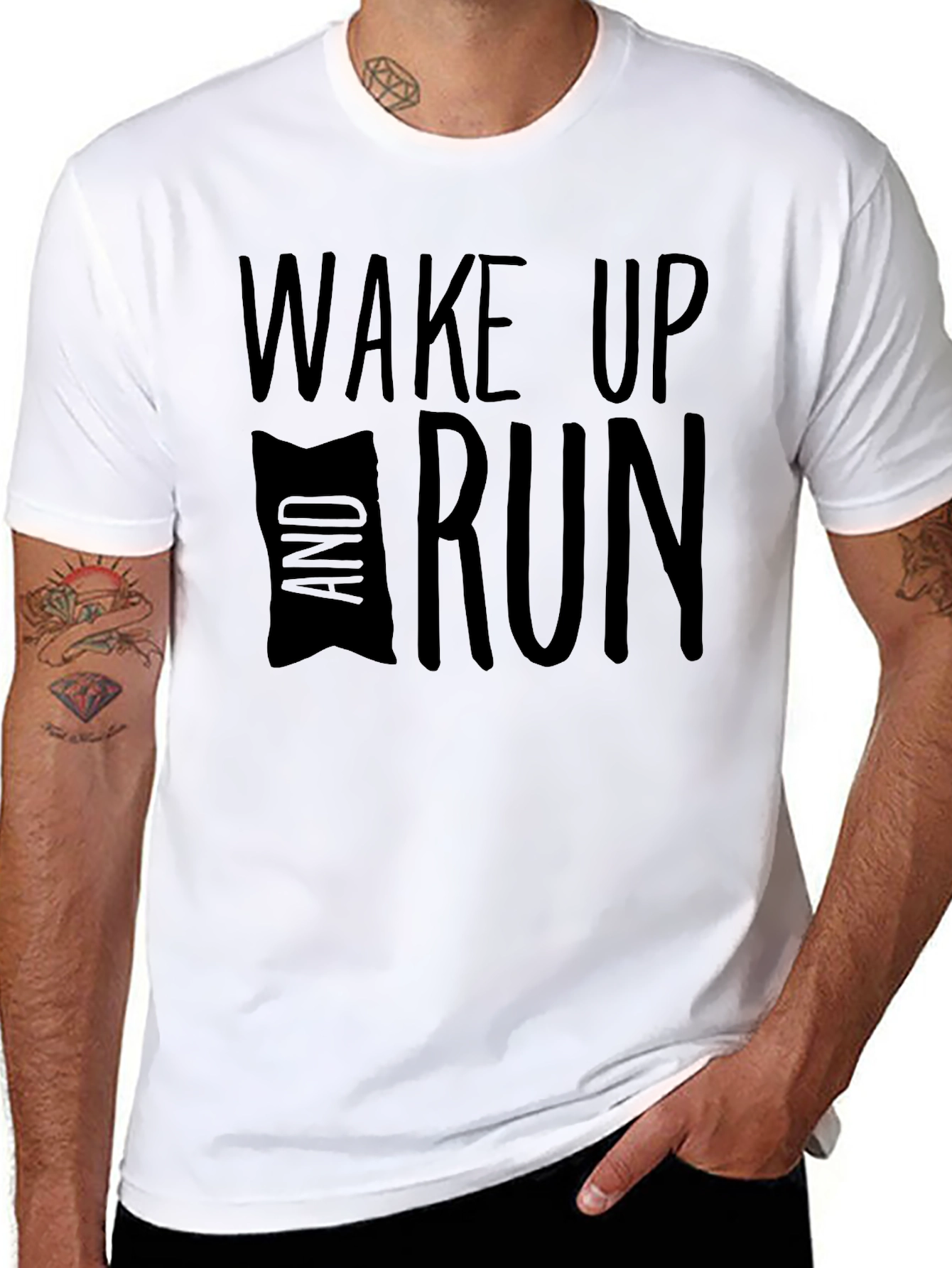 Wake Up and Run Black T-Shirt