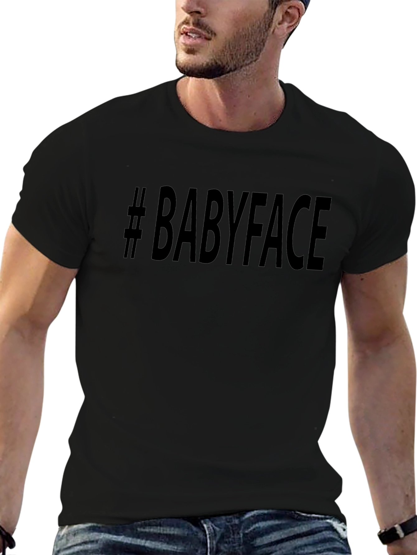 #Babyface Mens Black T-Shirt - Stylish Casual Tee