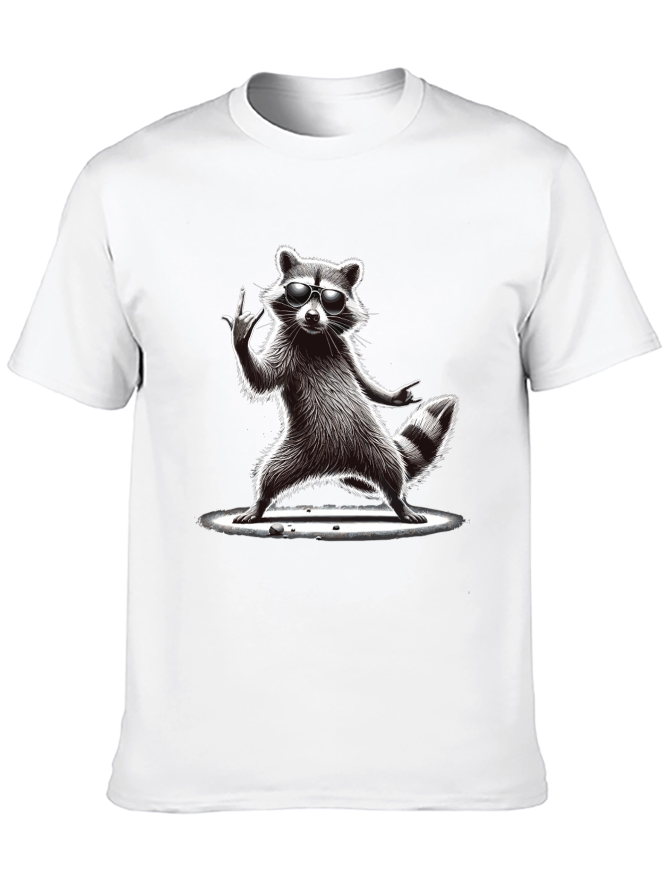 Cool Raccoon Graphic Tee - Rock On!