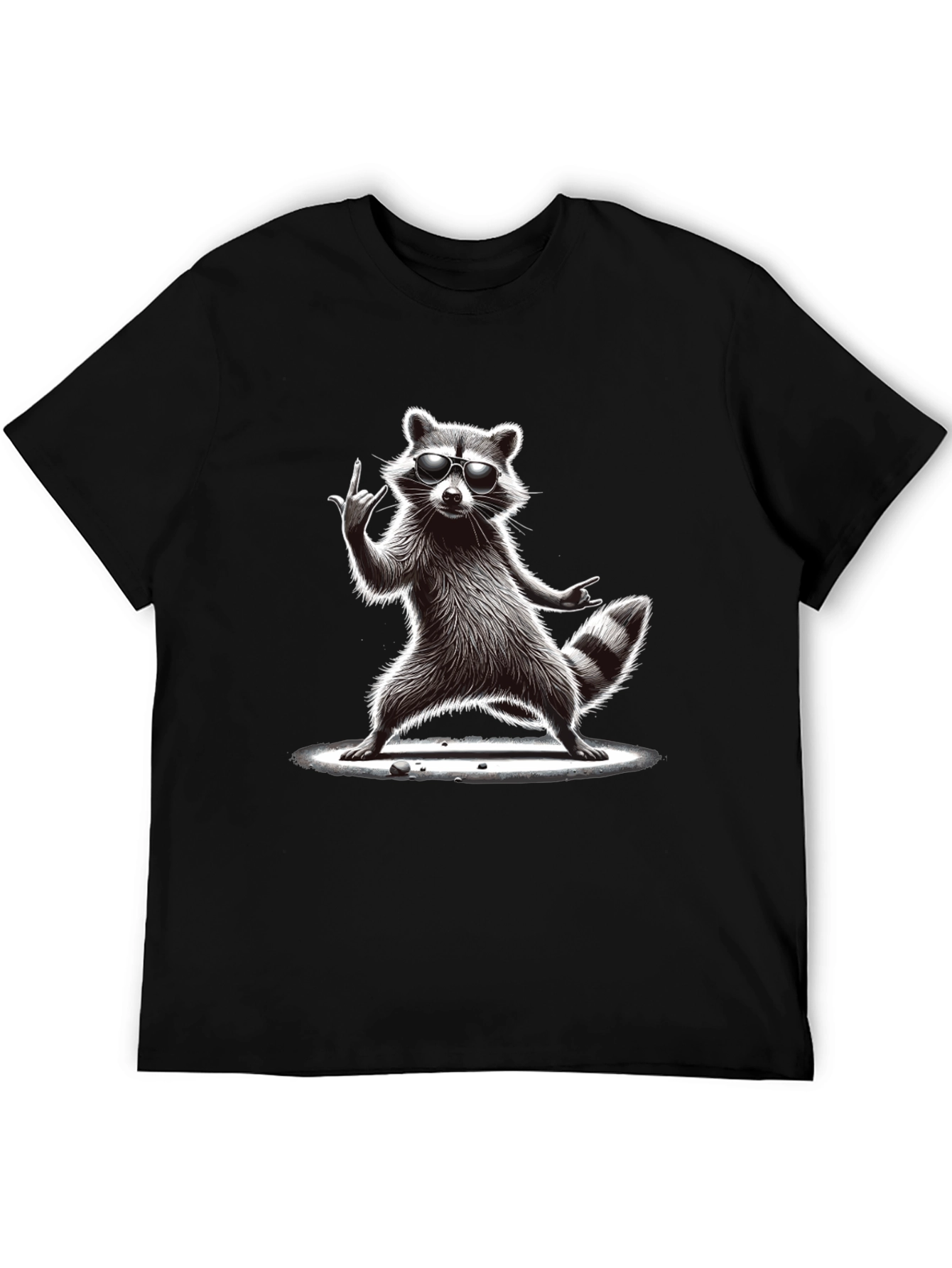 Cool Raccoon Graphic Tee - Rock On!
