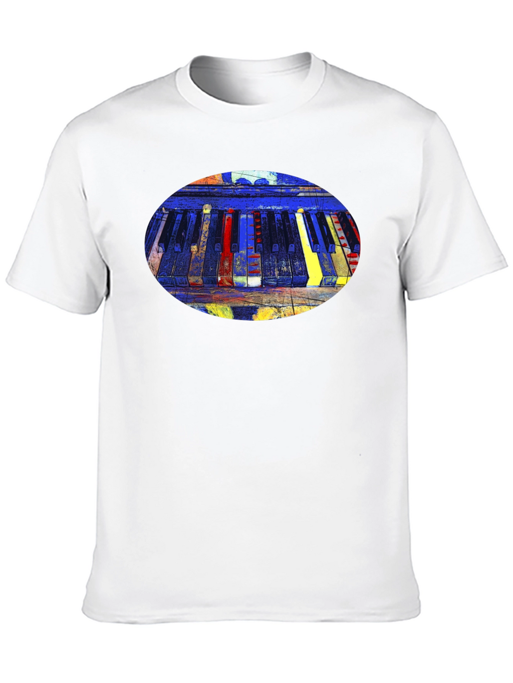 Abstract Piano Keys Graphic Tee - Black