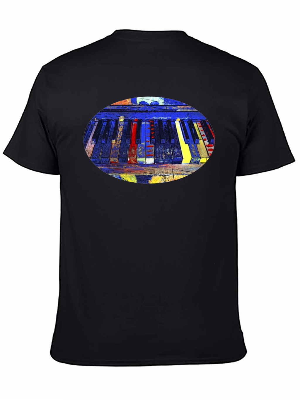 Abstract Piano Keys Graphic Tee - Black