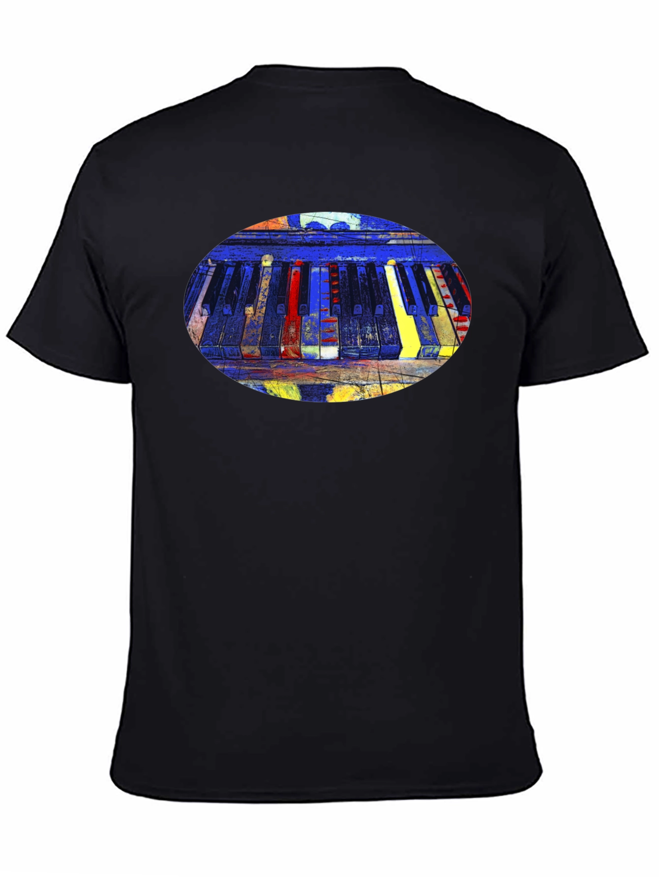 Abstract Piano Keys Graphic Tee - Black