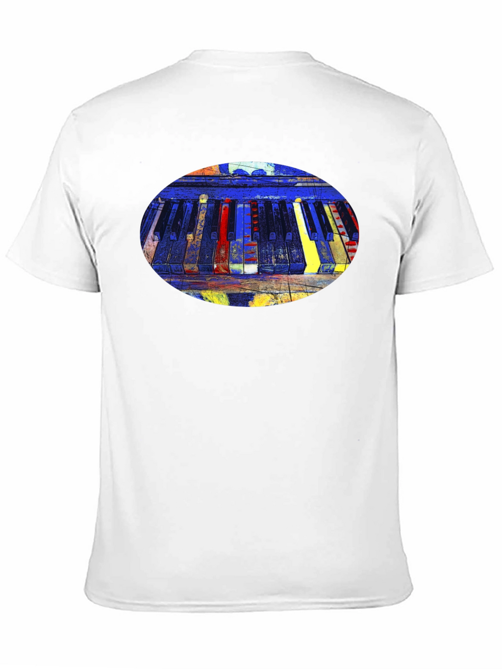 Abstract Piano Keys Graphic Tee - Black