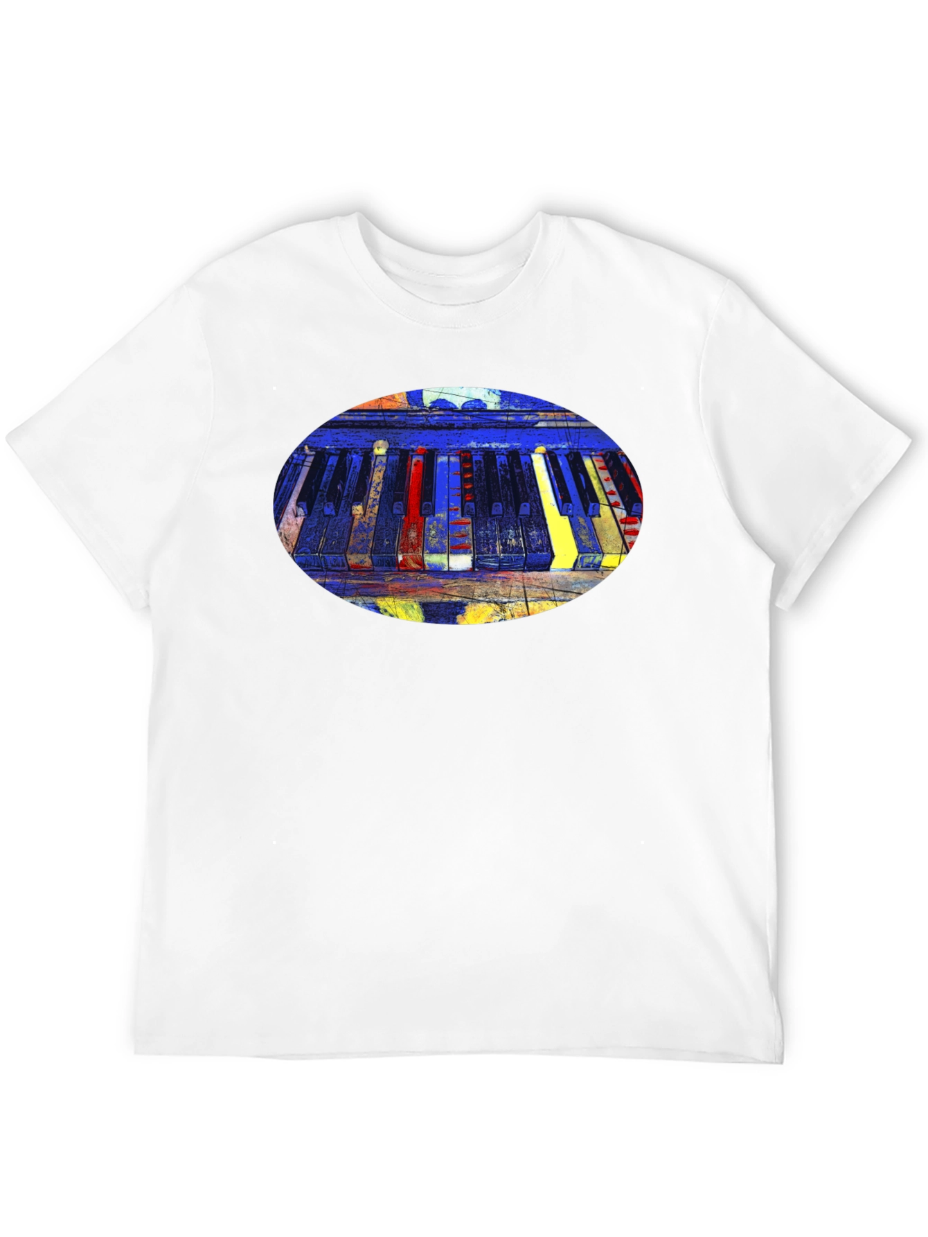 Abstract Piano Keys Graphic Tee - Black