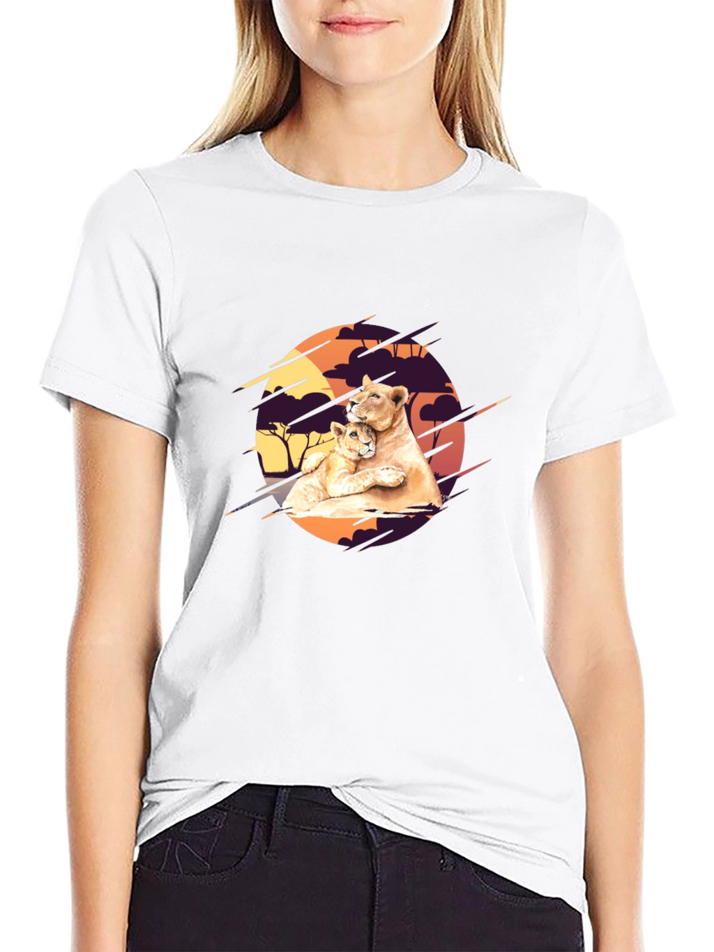 Lioness & Cub Graphic Tee - Black