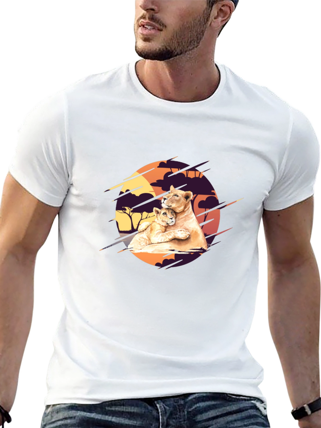 Lioness & Cub Graphic Tee - Black