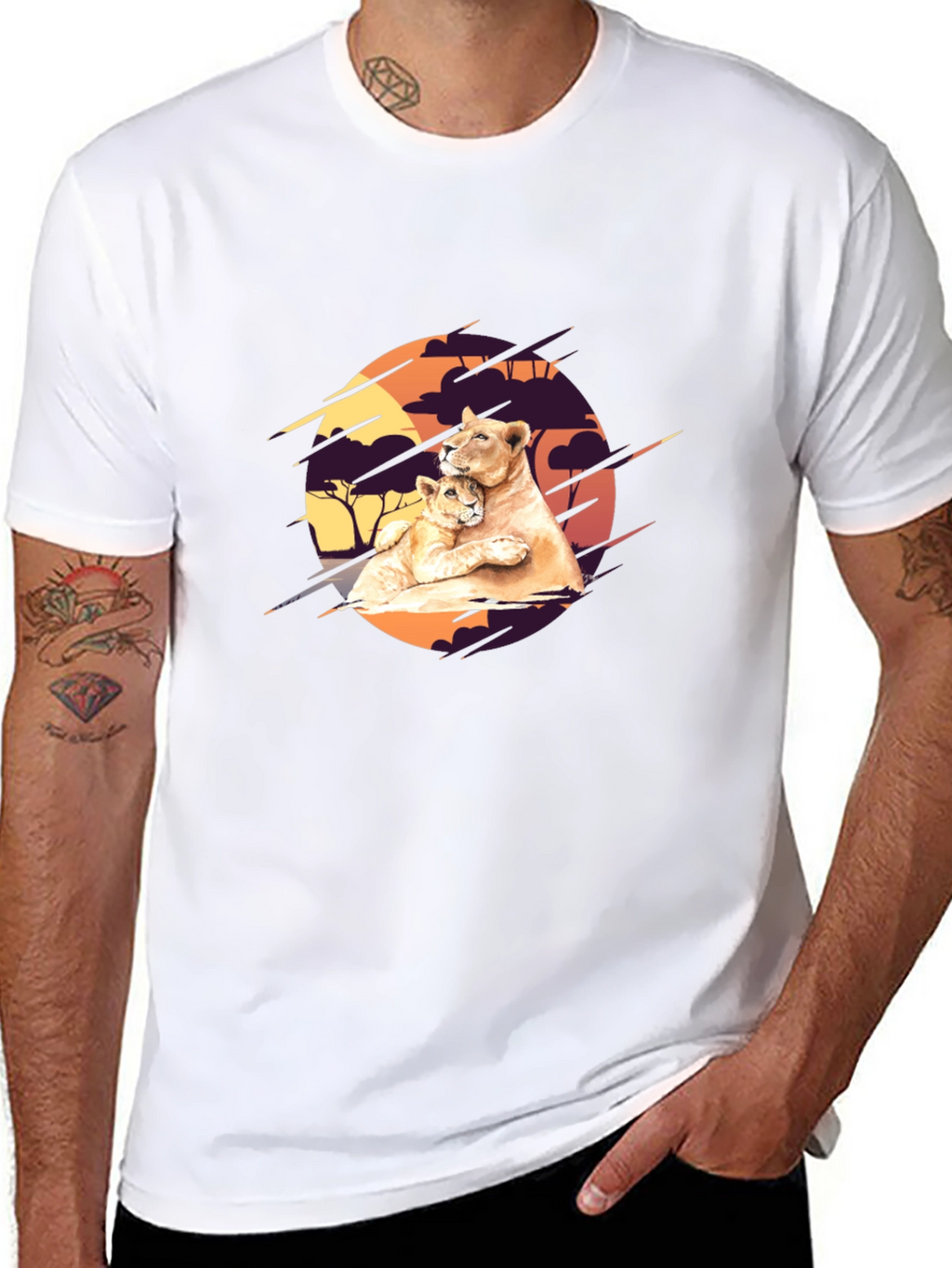 Lioness & Cub Graphic Tee - Black