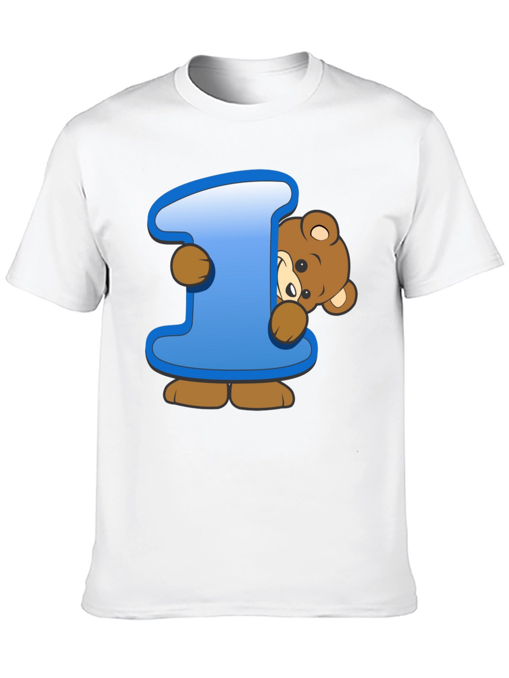 Cute Teddy Bear Initial I Black T-Shirt