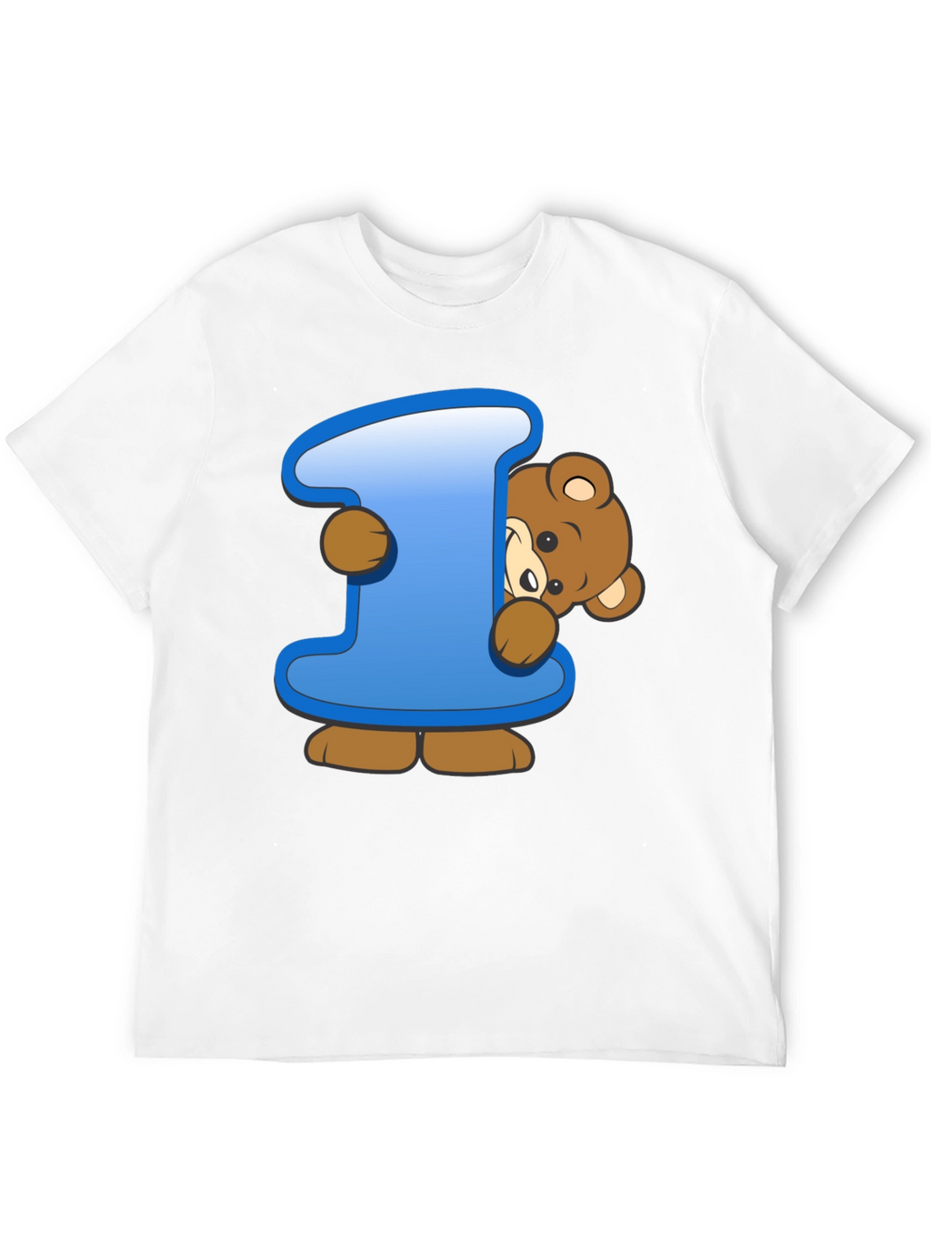 Cute Teddy Bear Initial I Black T-Shirt