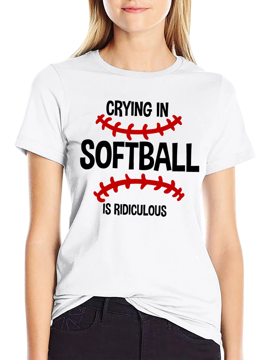 Softball Crying is Ridiculous Graphic T-Shirt