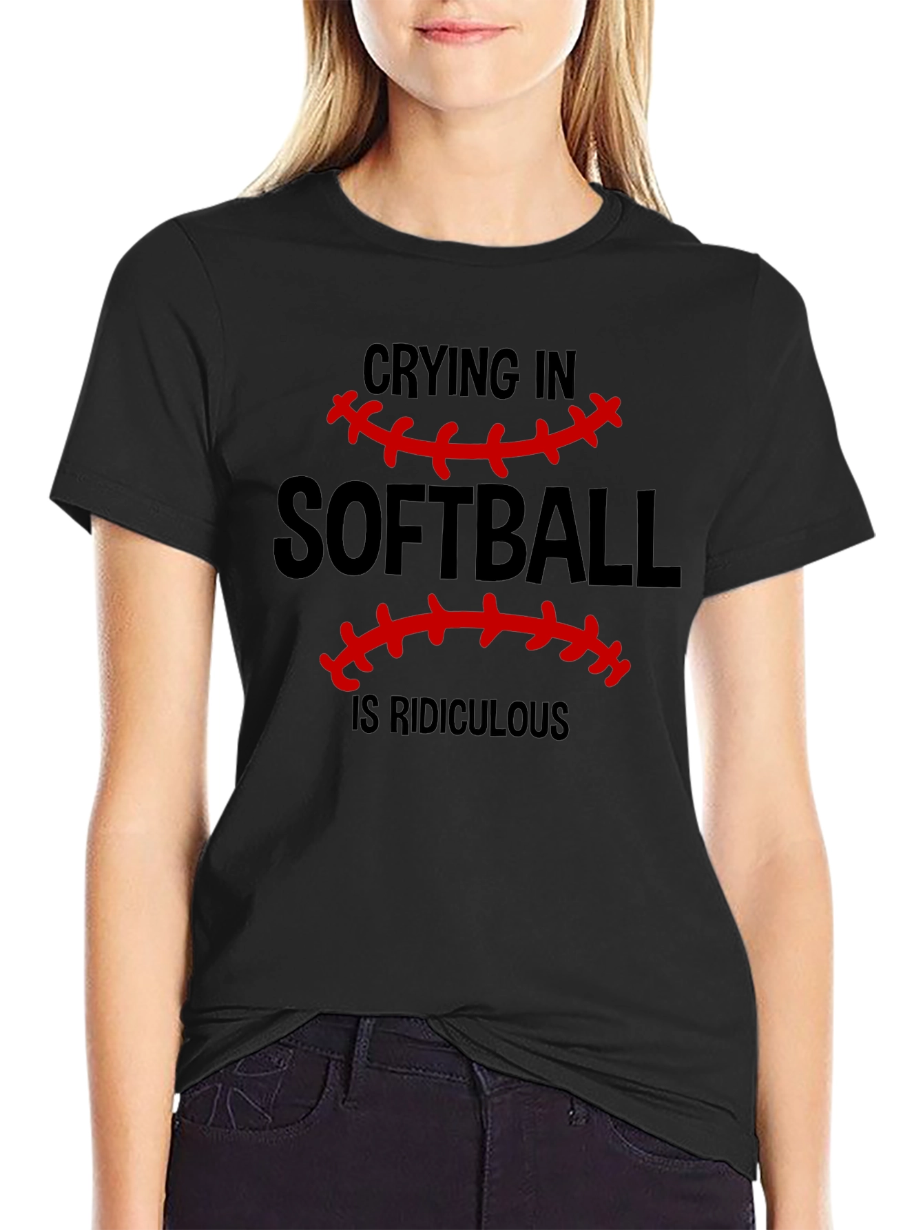 Softball Crying is Ridiculous Graphic T-Shirt