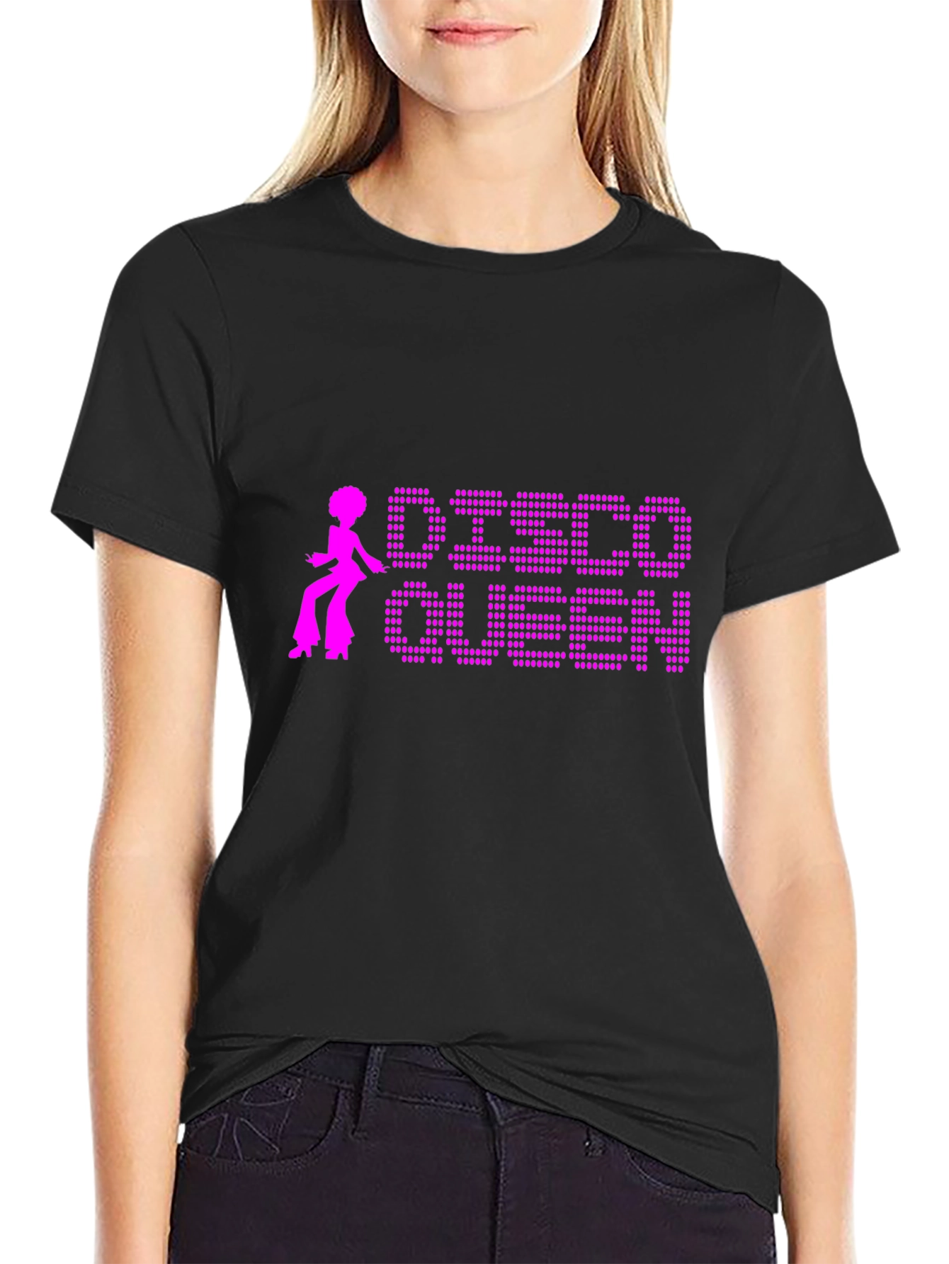 Disco Queen Black T-Shirt Retro Style