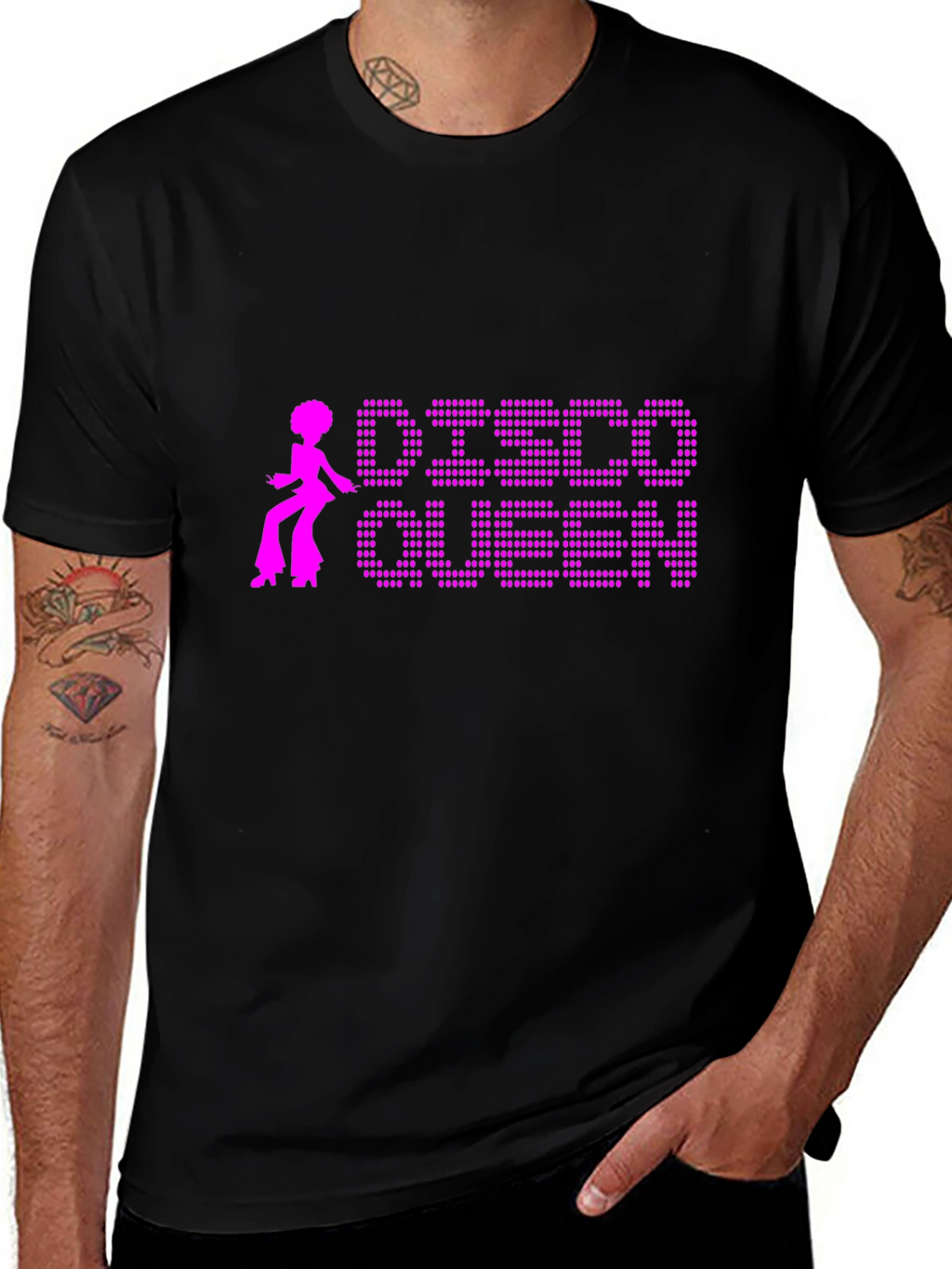 Disco Queen Black T-Shirt Retro Style