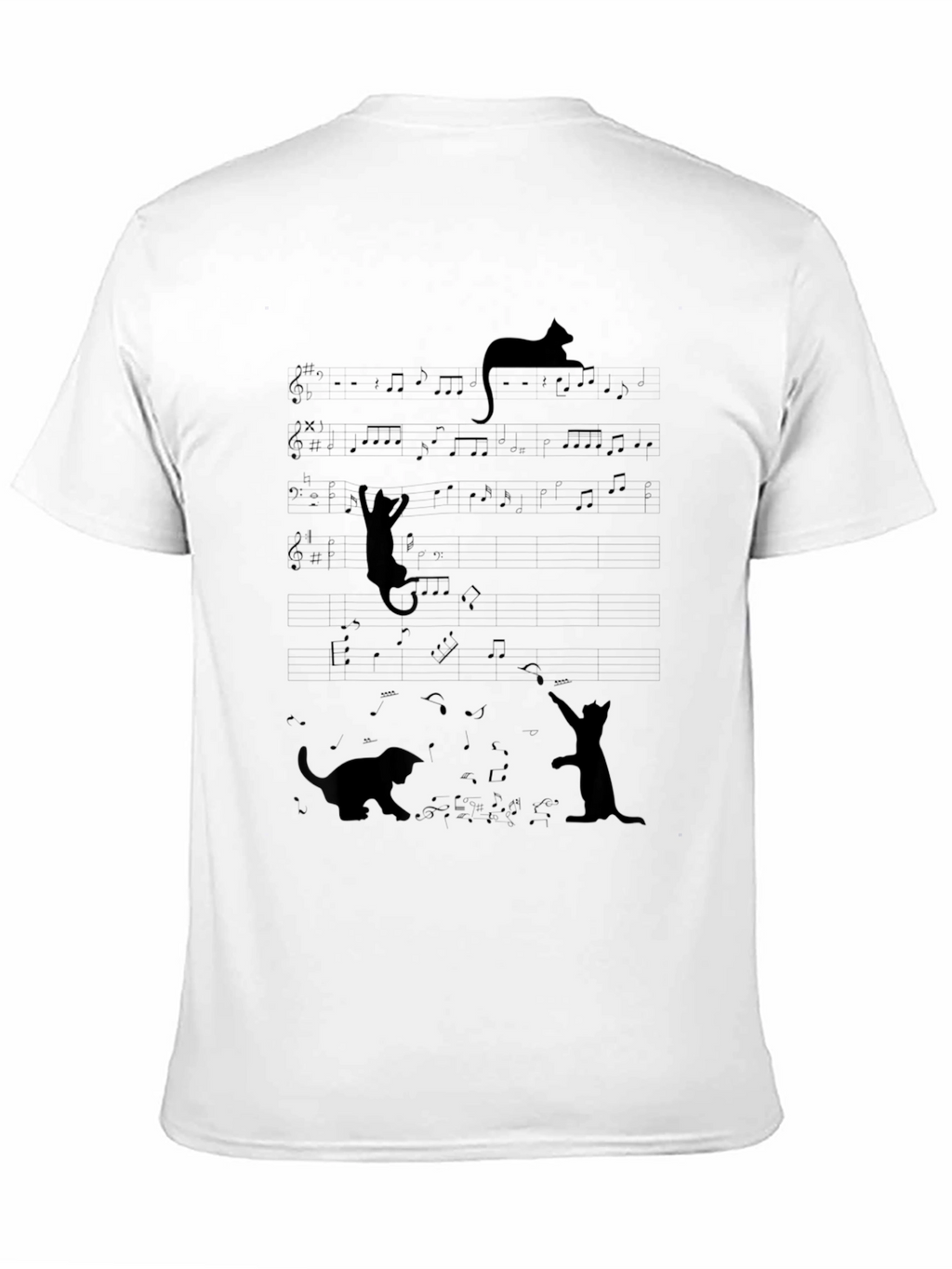 Musical Cats T-Shirt - Black Cotton Tee