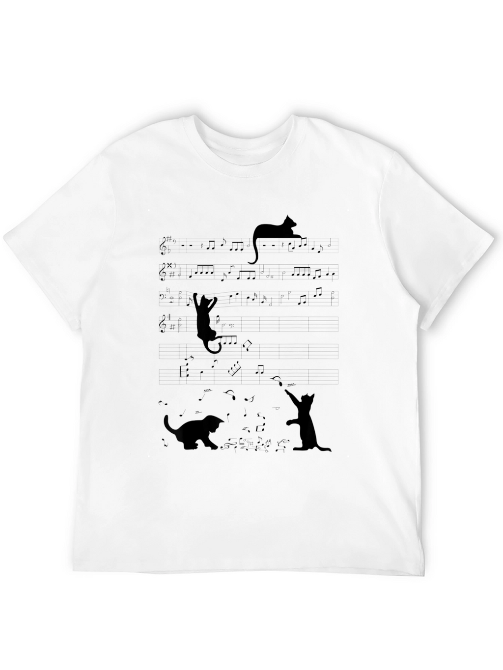 Musical Cats T-Shirt - Black Cotton Tee