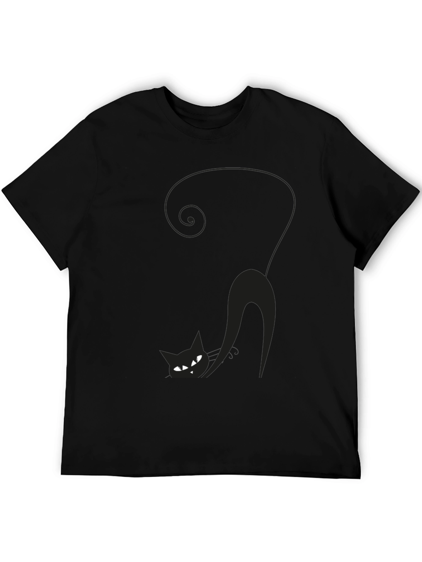 Black Cat Graphic T-Shirt - Spooky Season Style